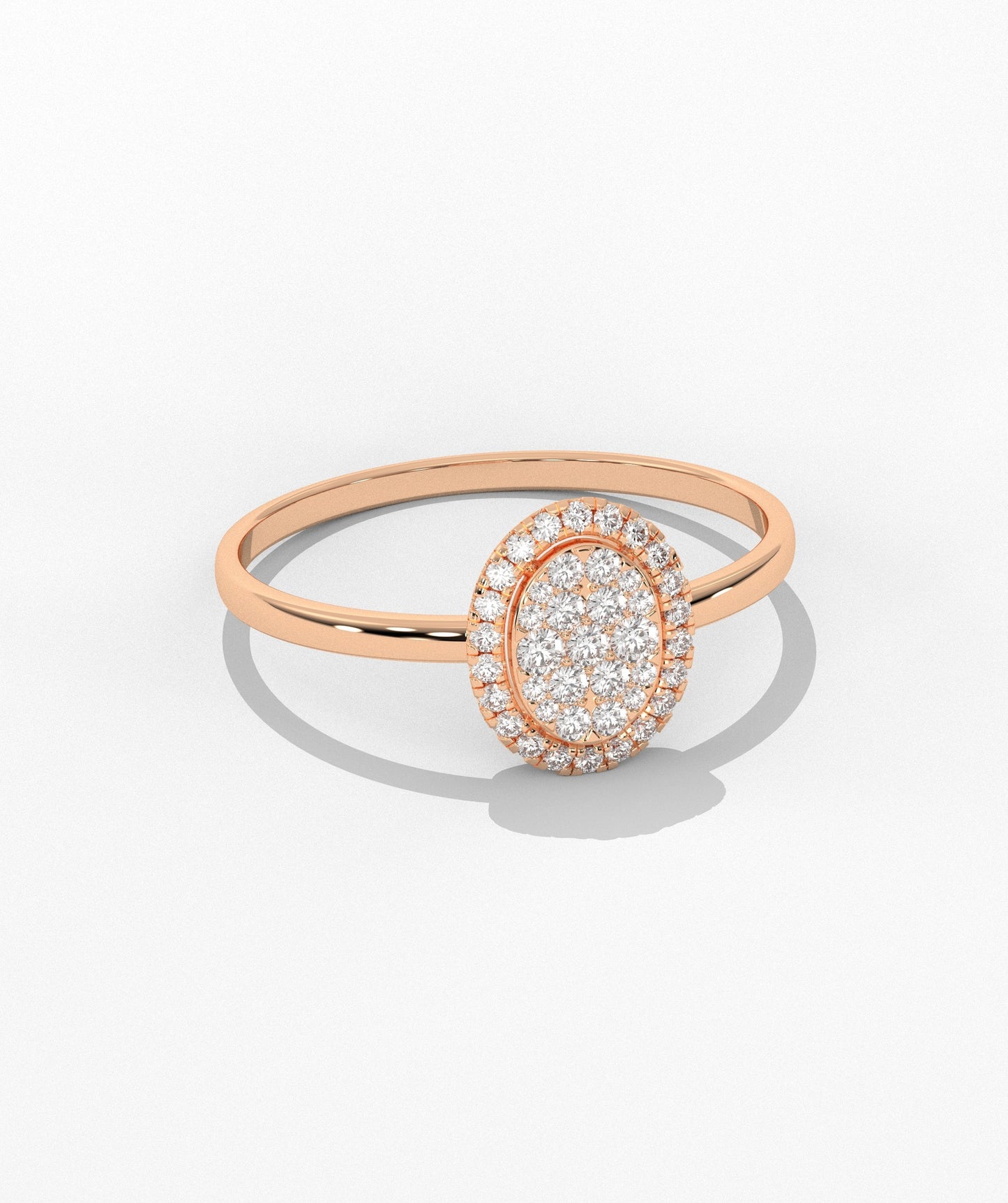 Oval Halo Natural Diamond Ring