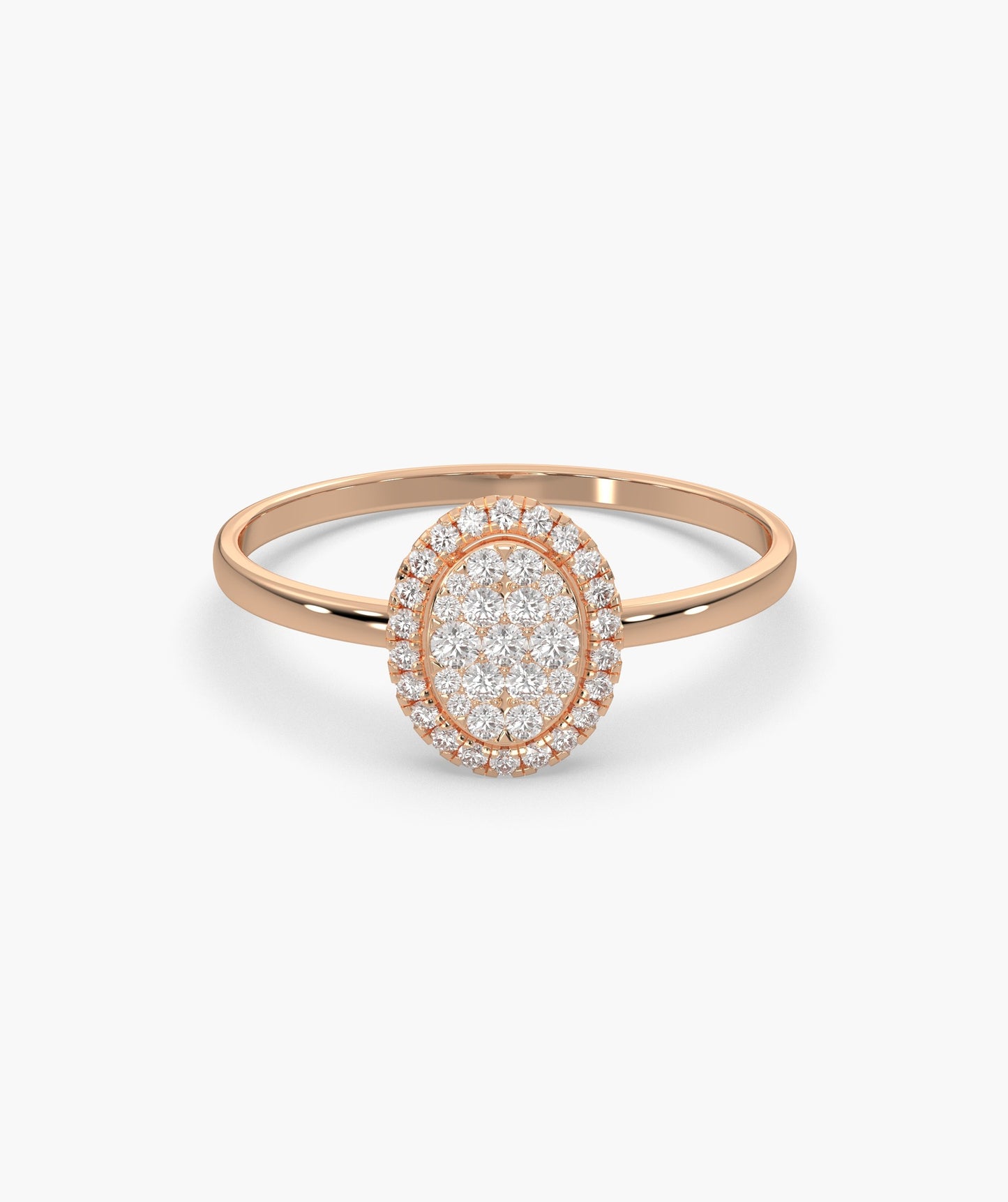 Oval Halo Natural Diamond Ring