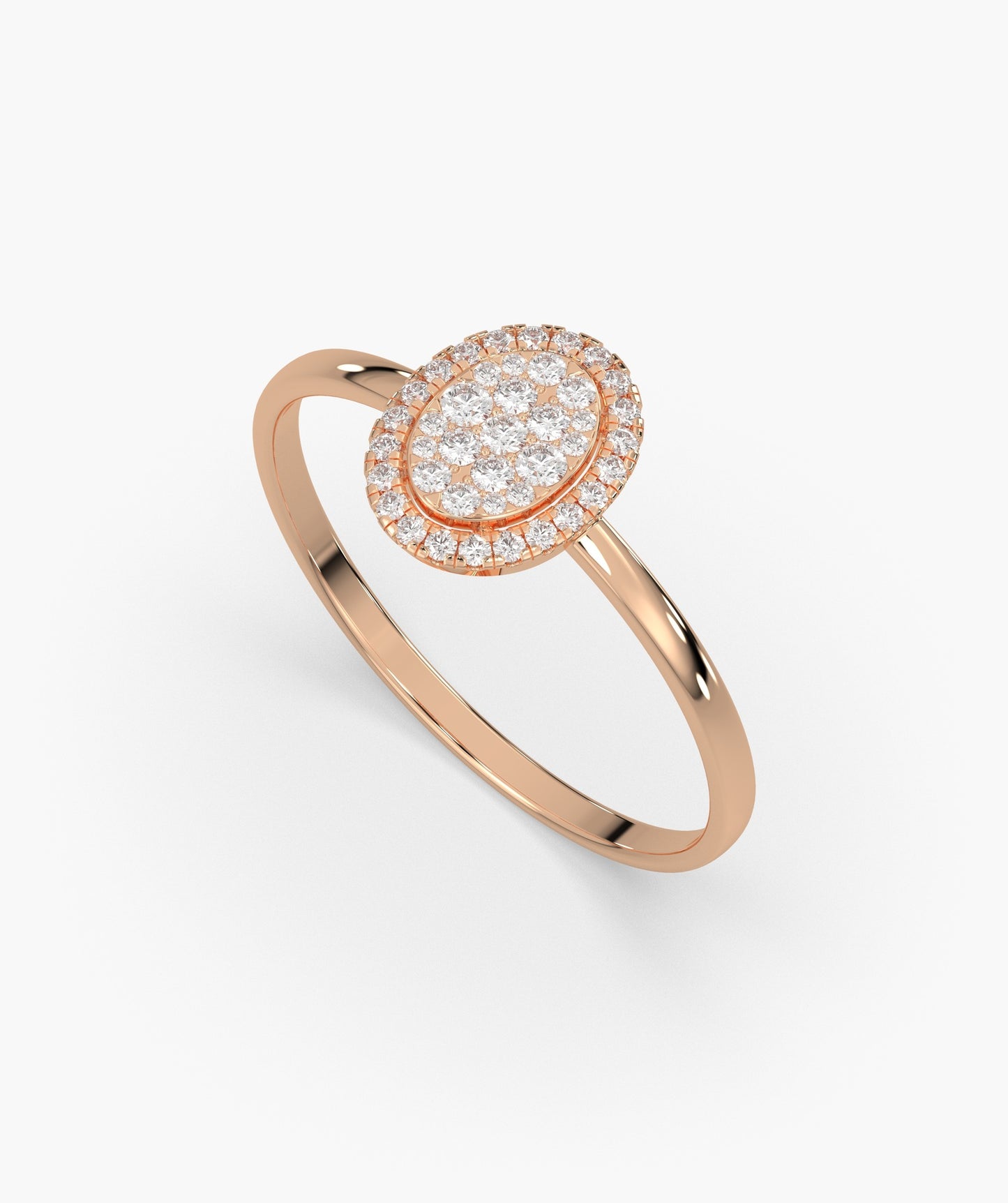 Oval Halo Natural Diamond Ring