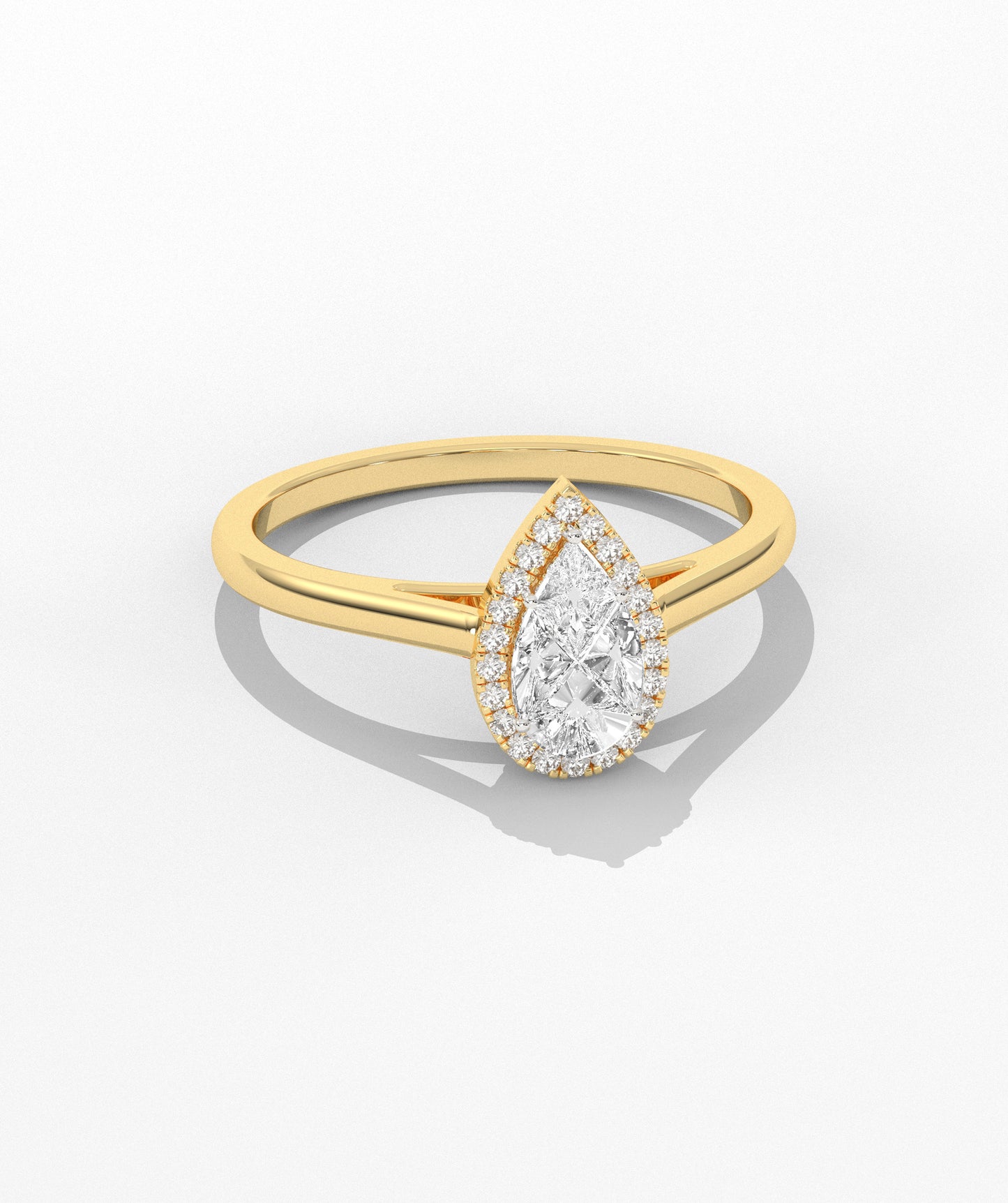 14K Gold Pear Engagement Ring