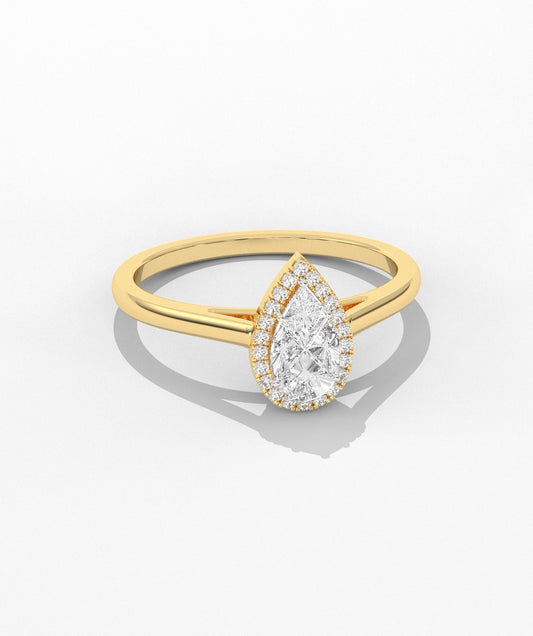 14K Gold Pear Engagement Ring