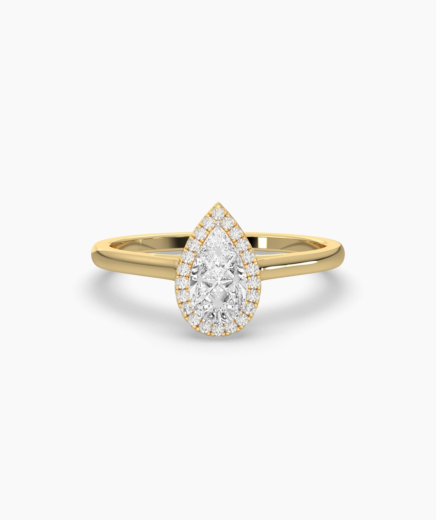 14K Gold Pear Engagement Ring