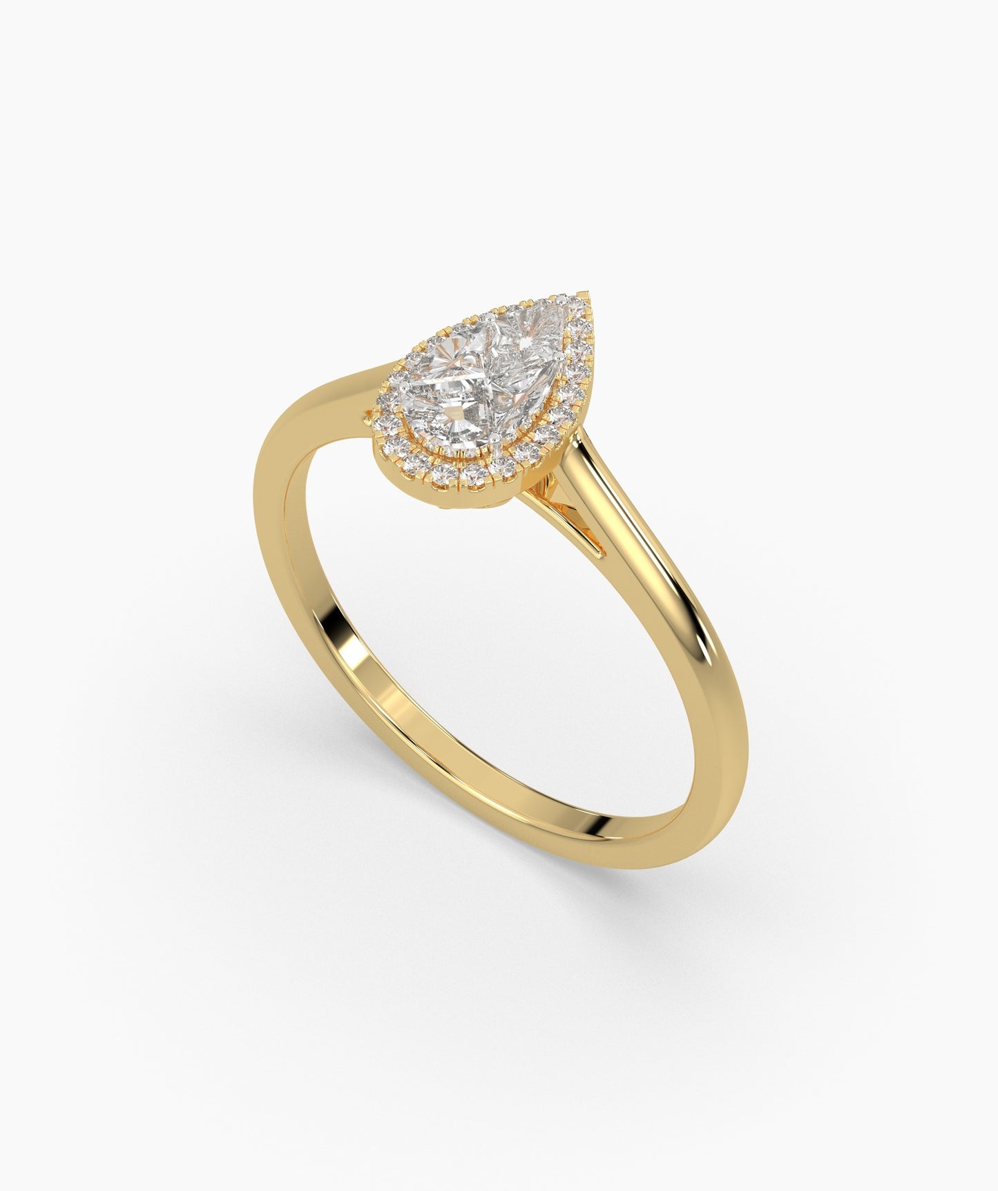 14K Gold Pear Engagement Ring