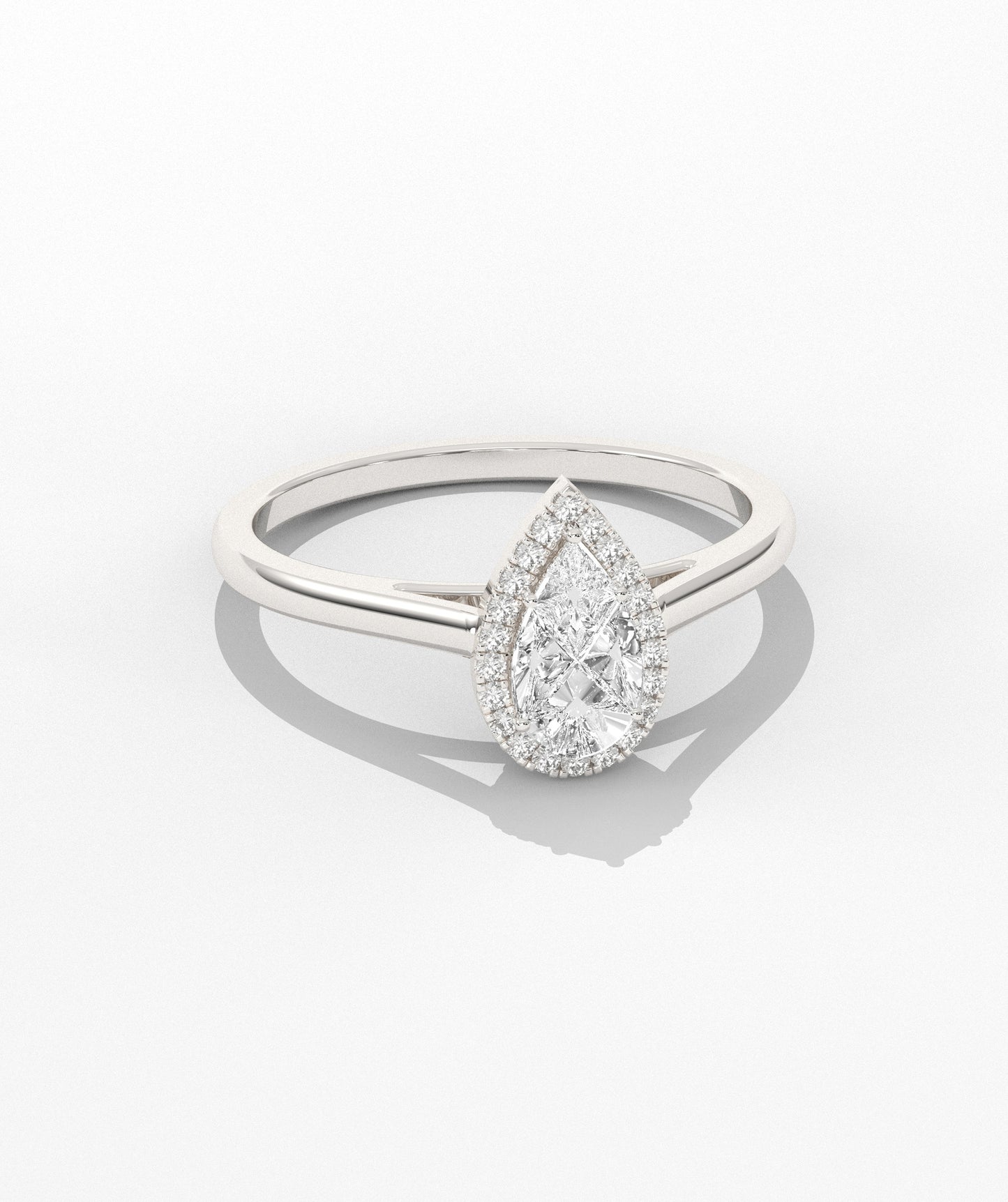 14K Gold Pear Engagement Ring