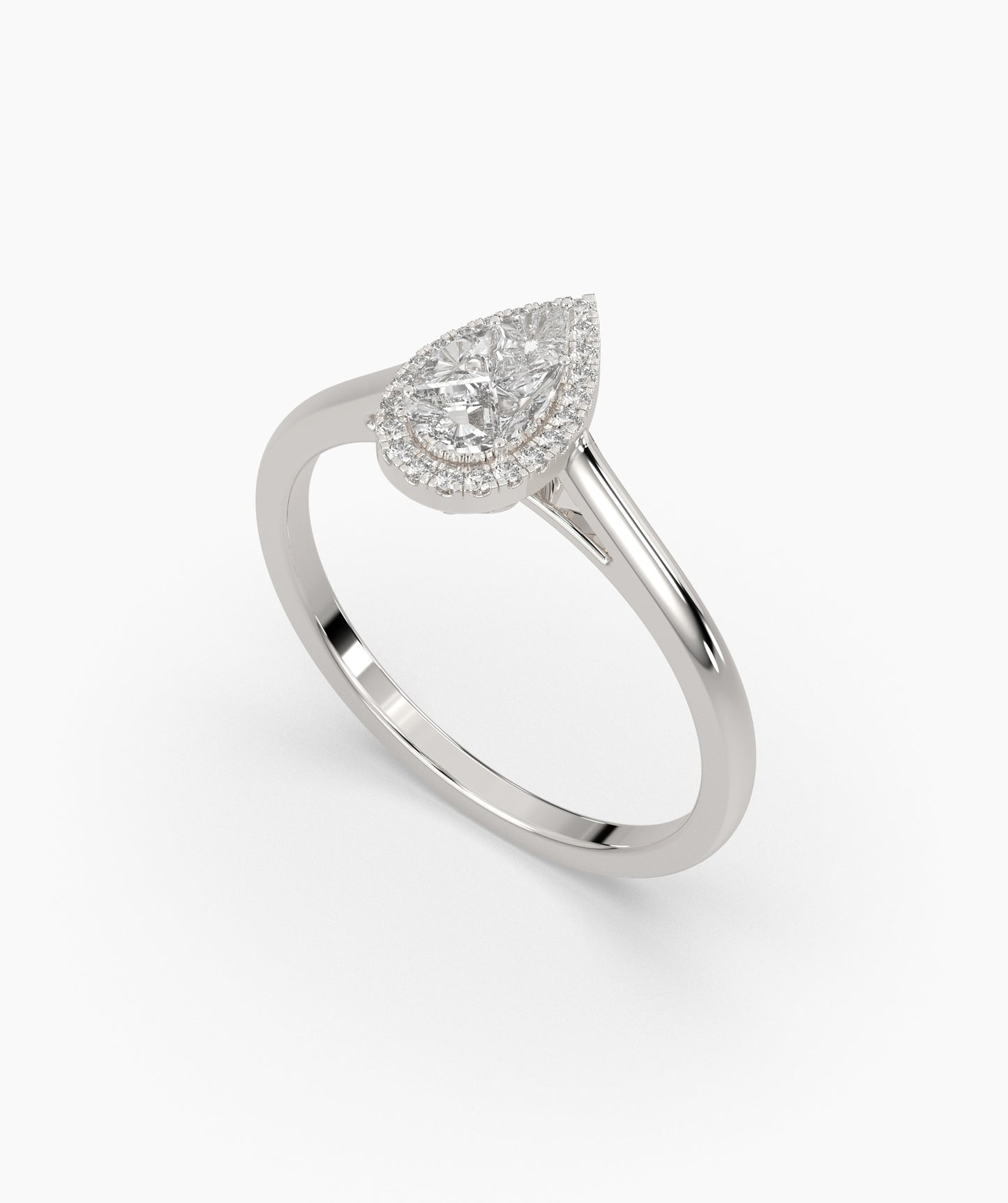 14K Gold Pear Engagement Ring