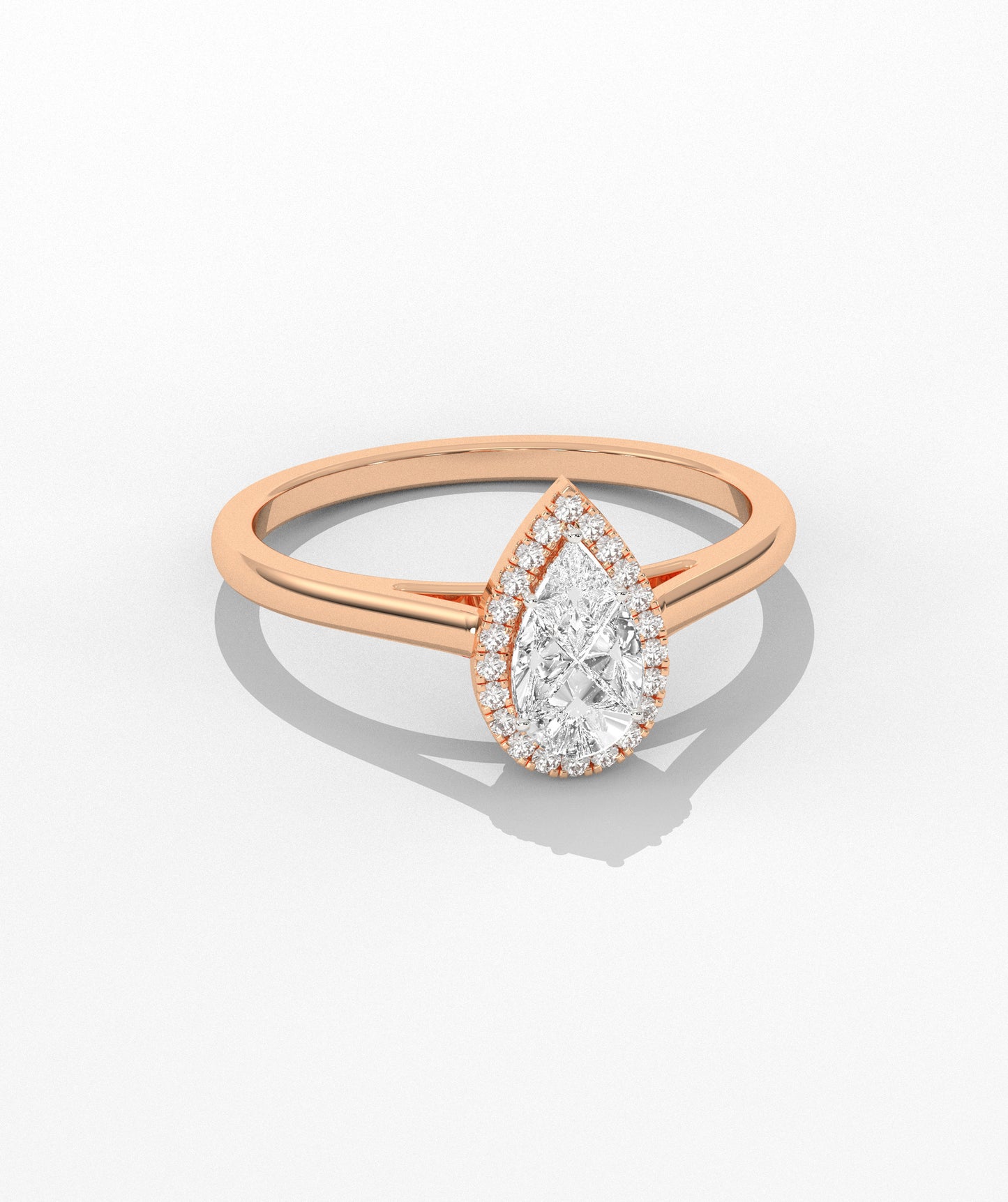 14K Gold Pear Engagement Ring