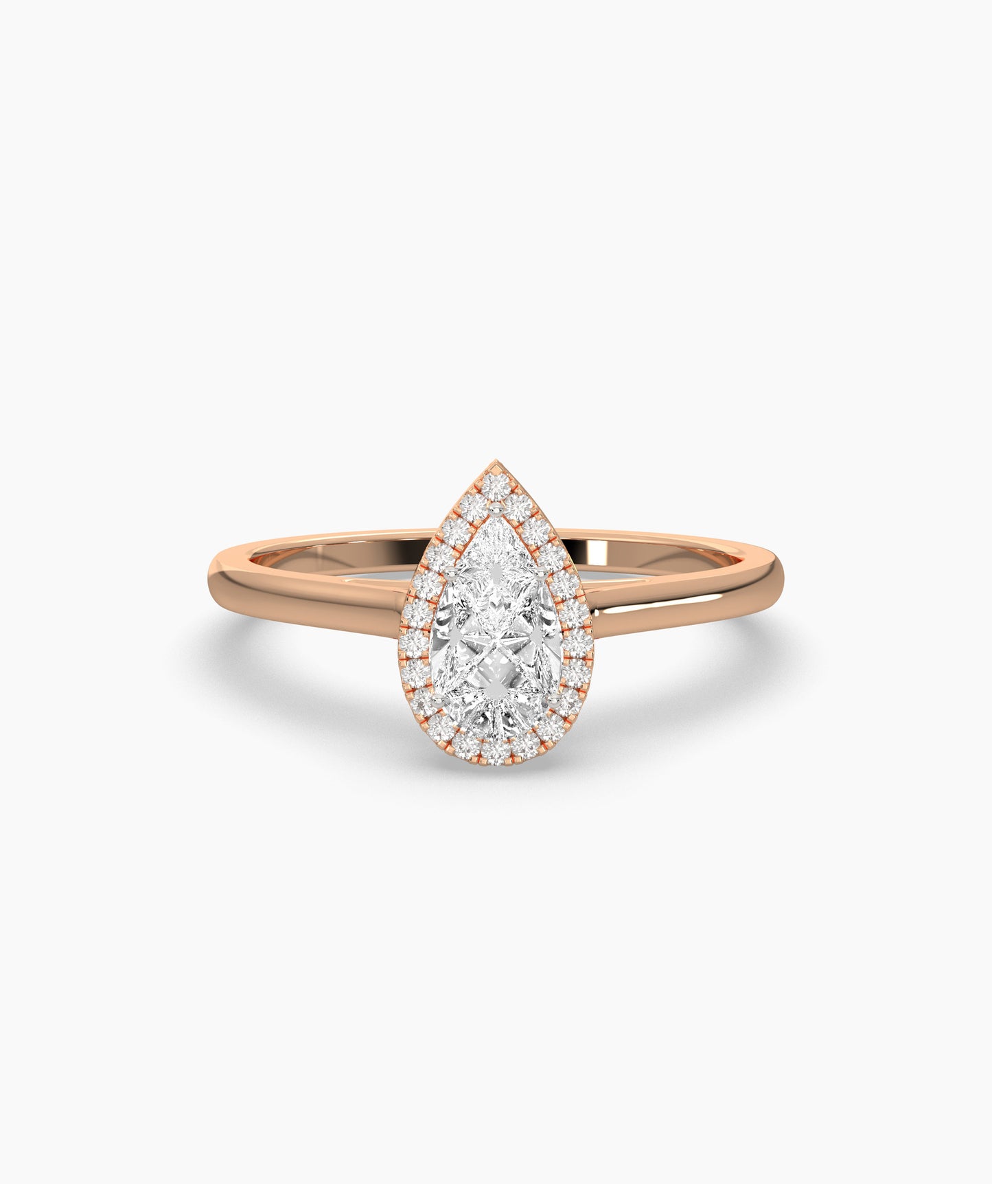 14K Gold Pear Engagement Ring