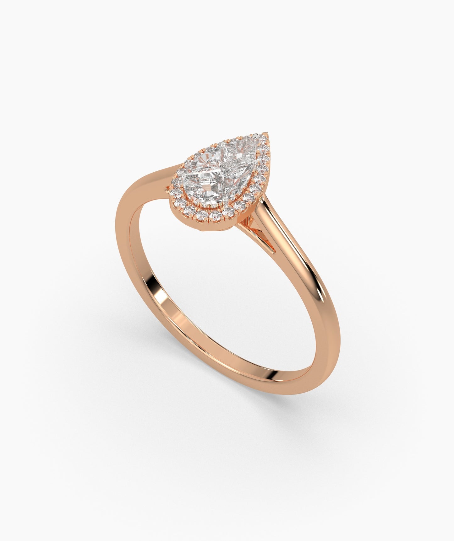 14K Gold Pear Engagement Ring