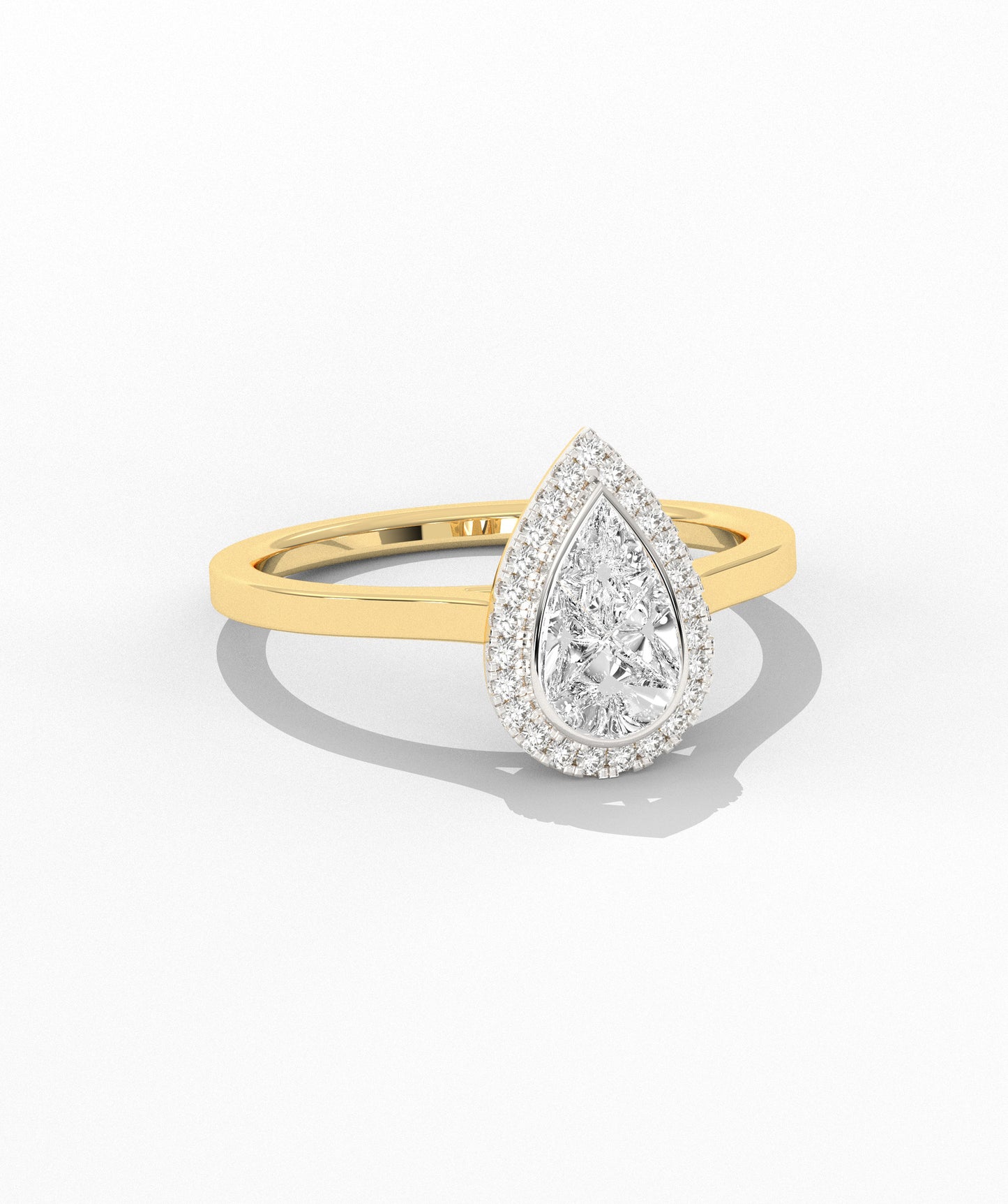 Modern Classic: Pear-Cut Diamond Halo Ring