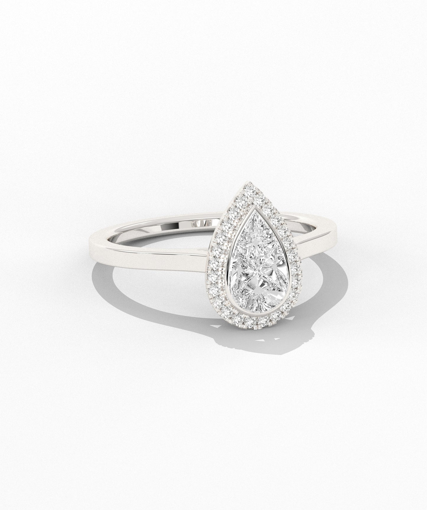 Modern Classic: Pear-Cut Diamond Halo Ring