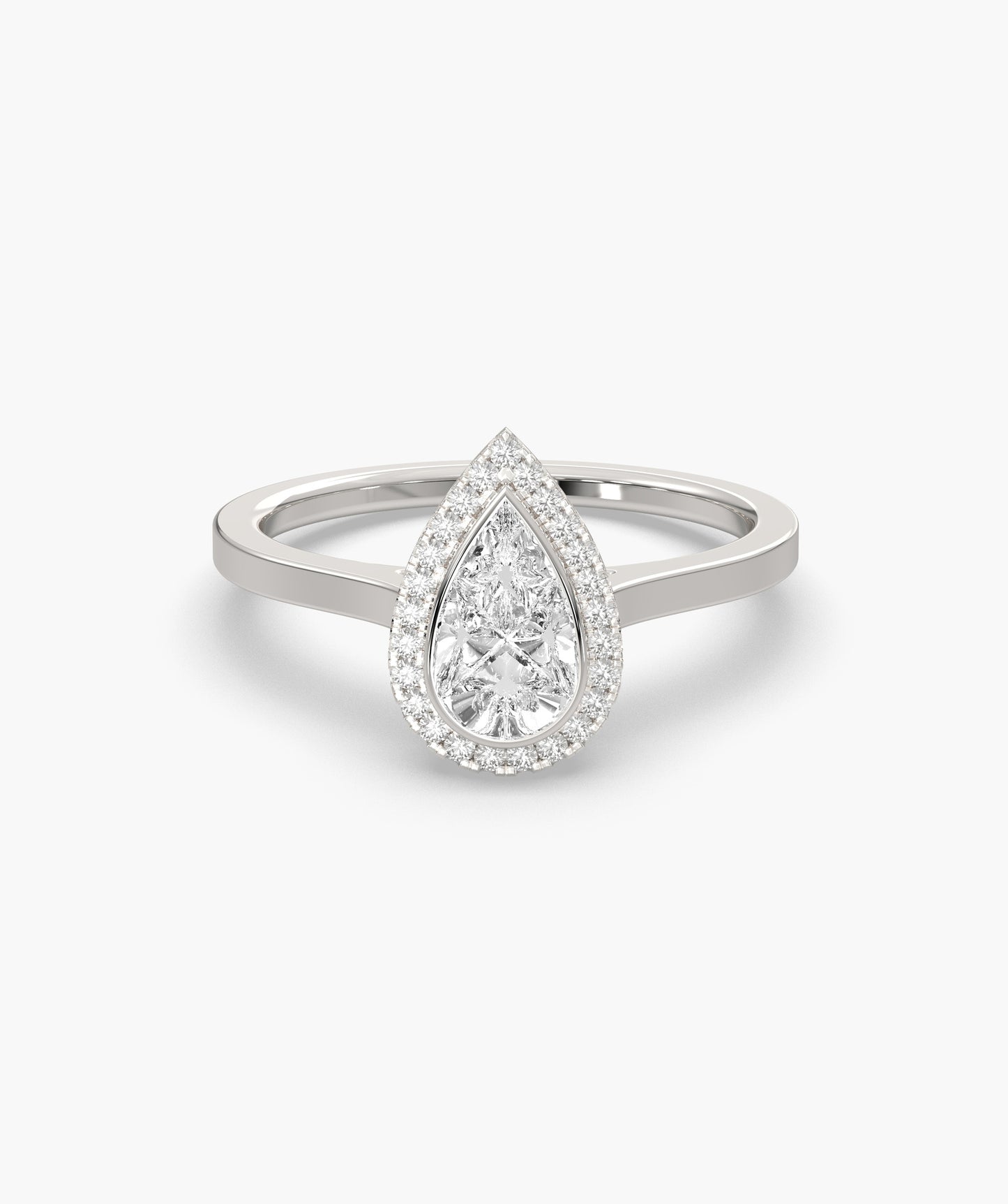 Modern Classic: Pear-Cut Diamond Halo Ring