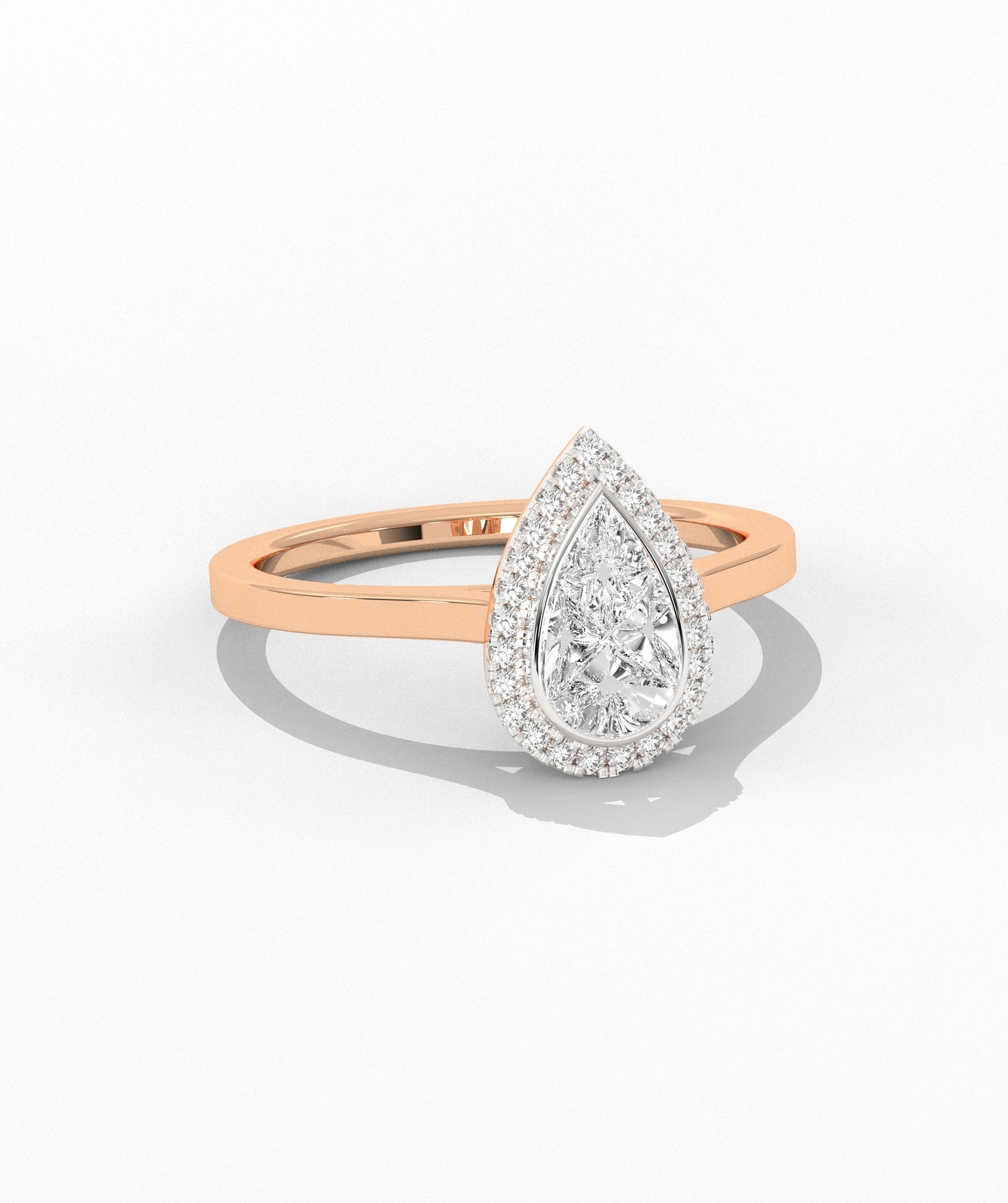 Modern Classic: Pear-Cut Diamond Halo Ring