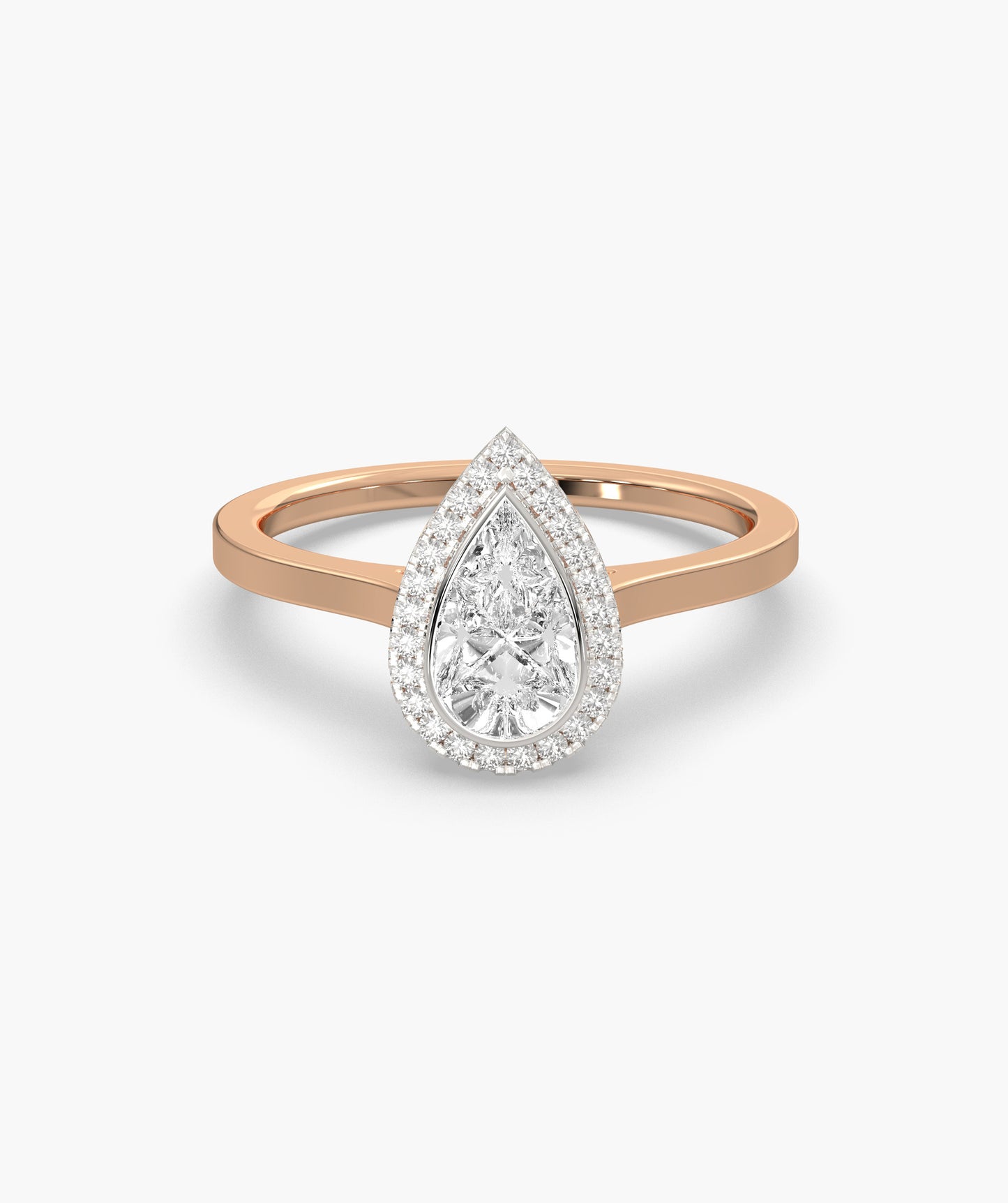 Modern Classic: Pear-Cut Diamond Halo Ring
