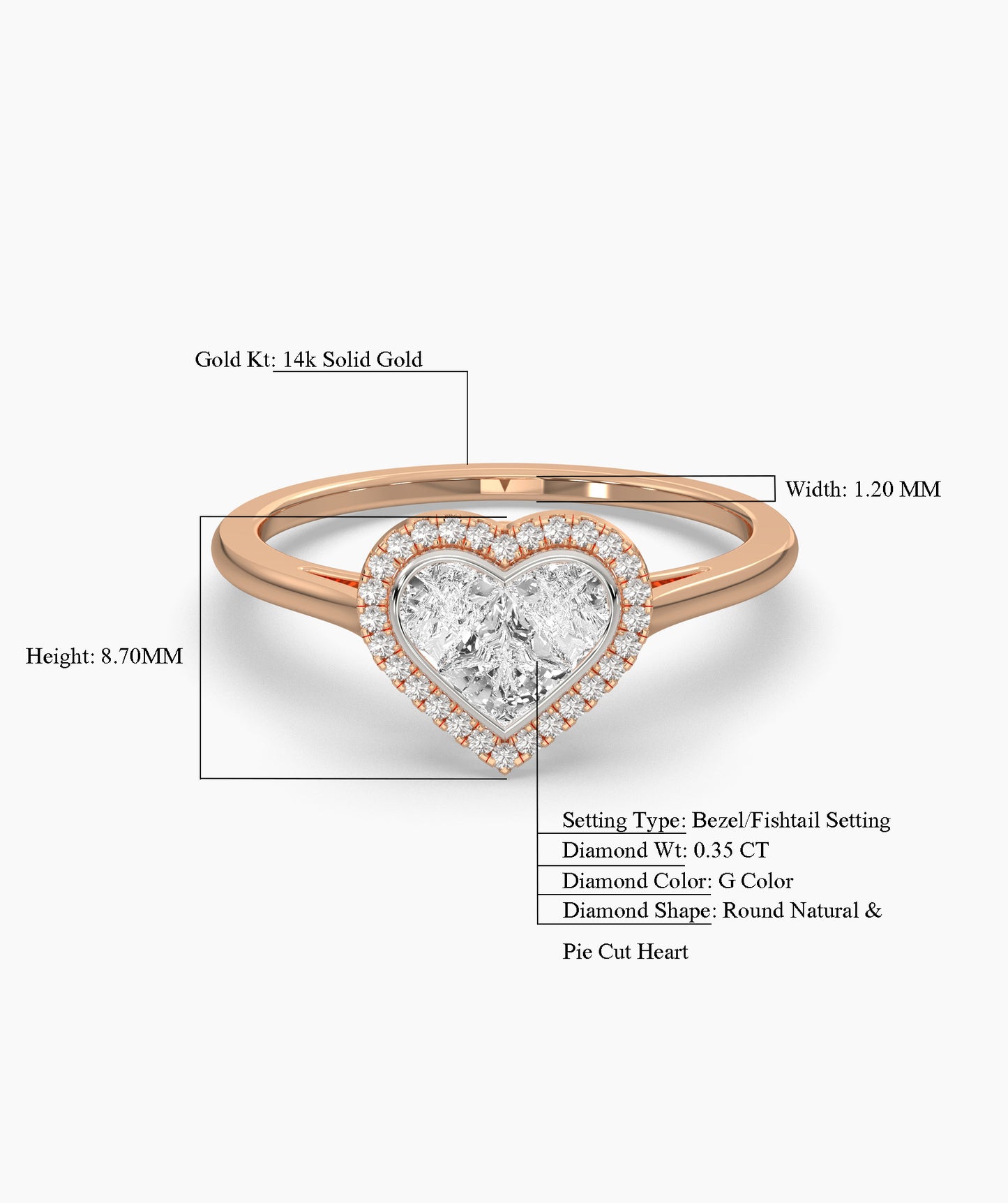 Timeless Affection Heart-Cut Diamond Halo Ring