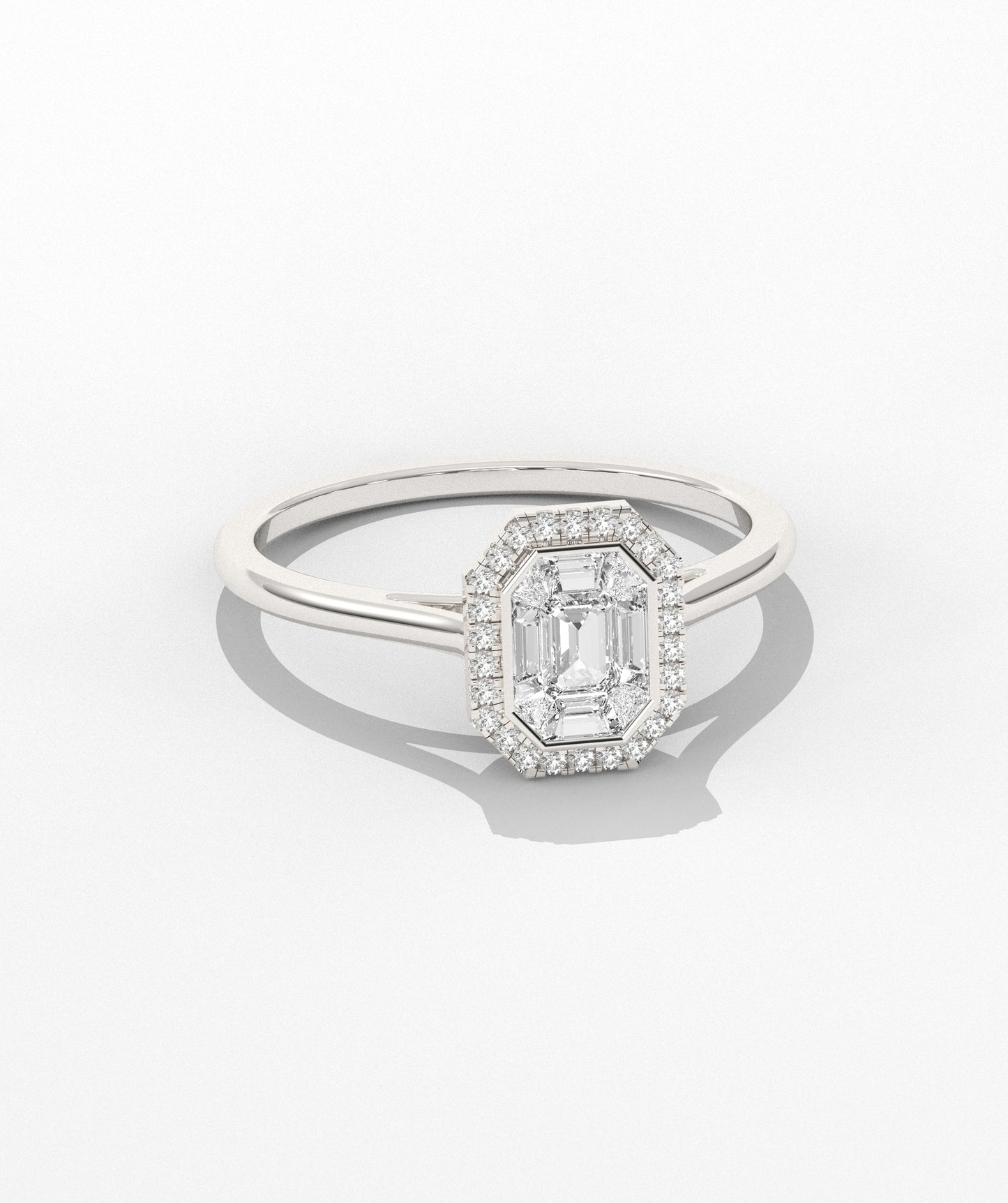 Timeless Edge 14K Gold Emerald-Cut Halo Ring