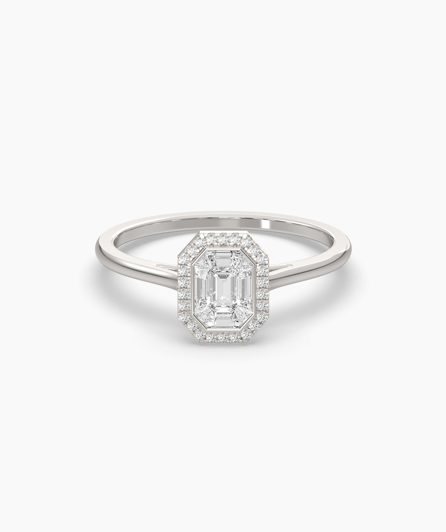Timeless Edge 14K Gold Emerald-Cut Halo Ring