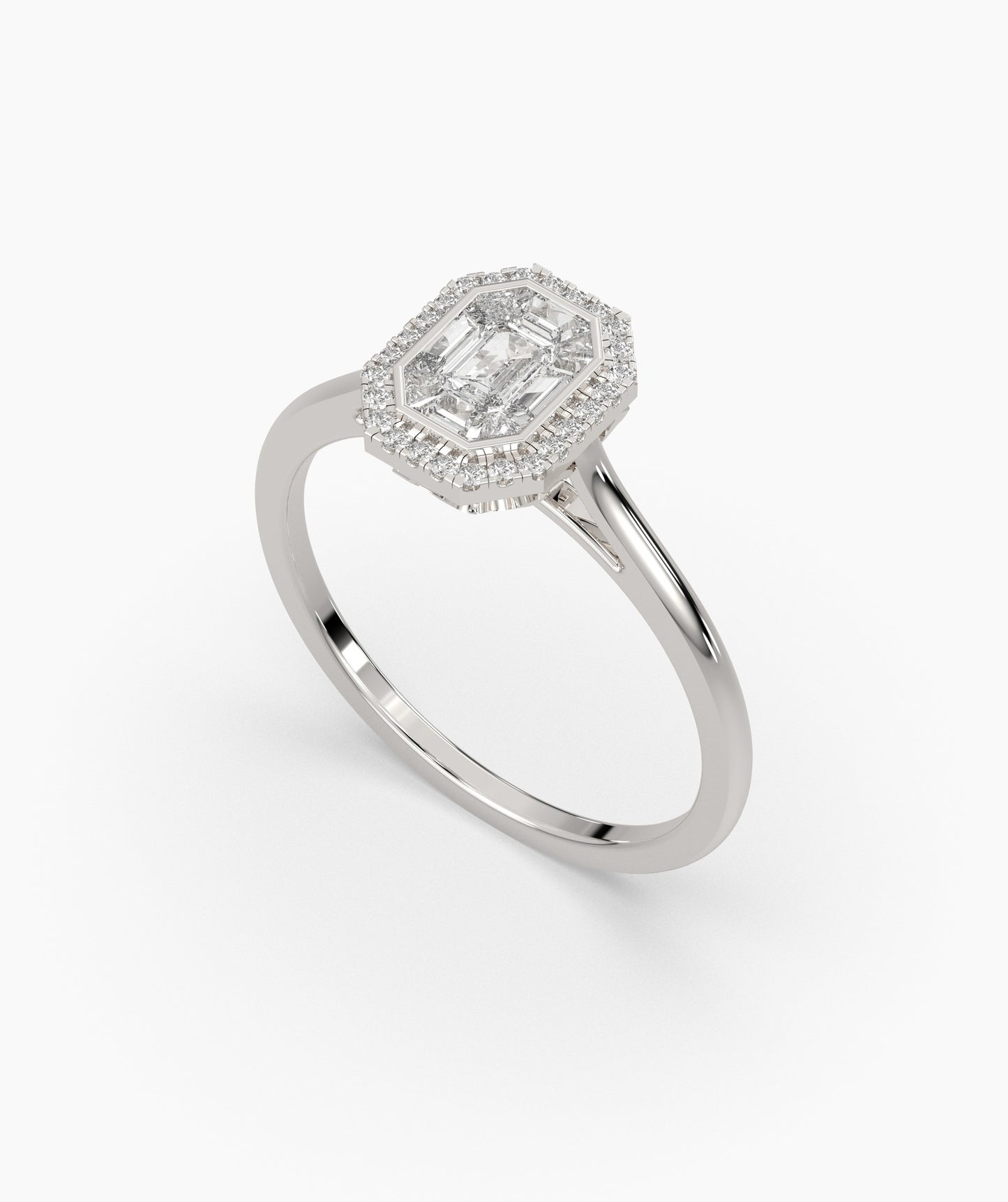 Timeless Edge 14K Gold Emerald-Cut Halo Ring