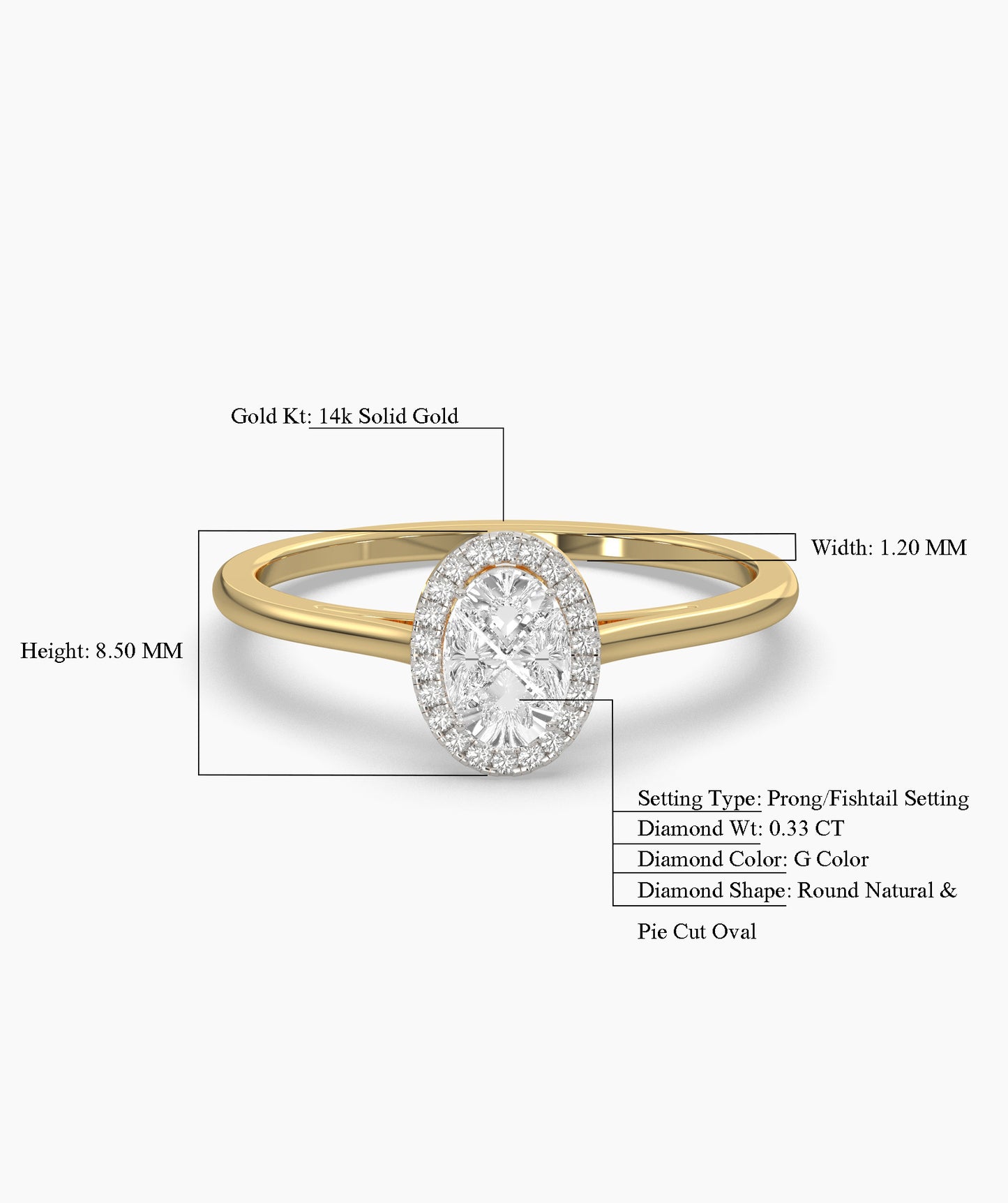 Classic Spark 14K Gold Halo Ring