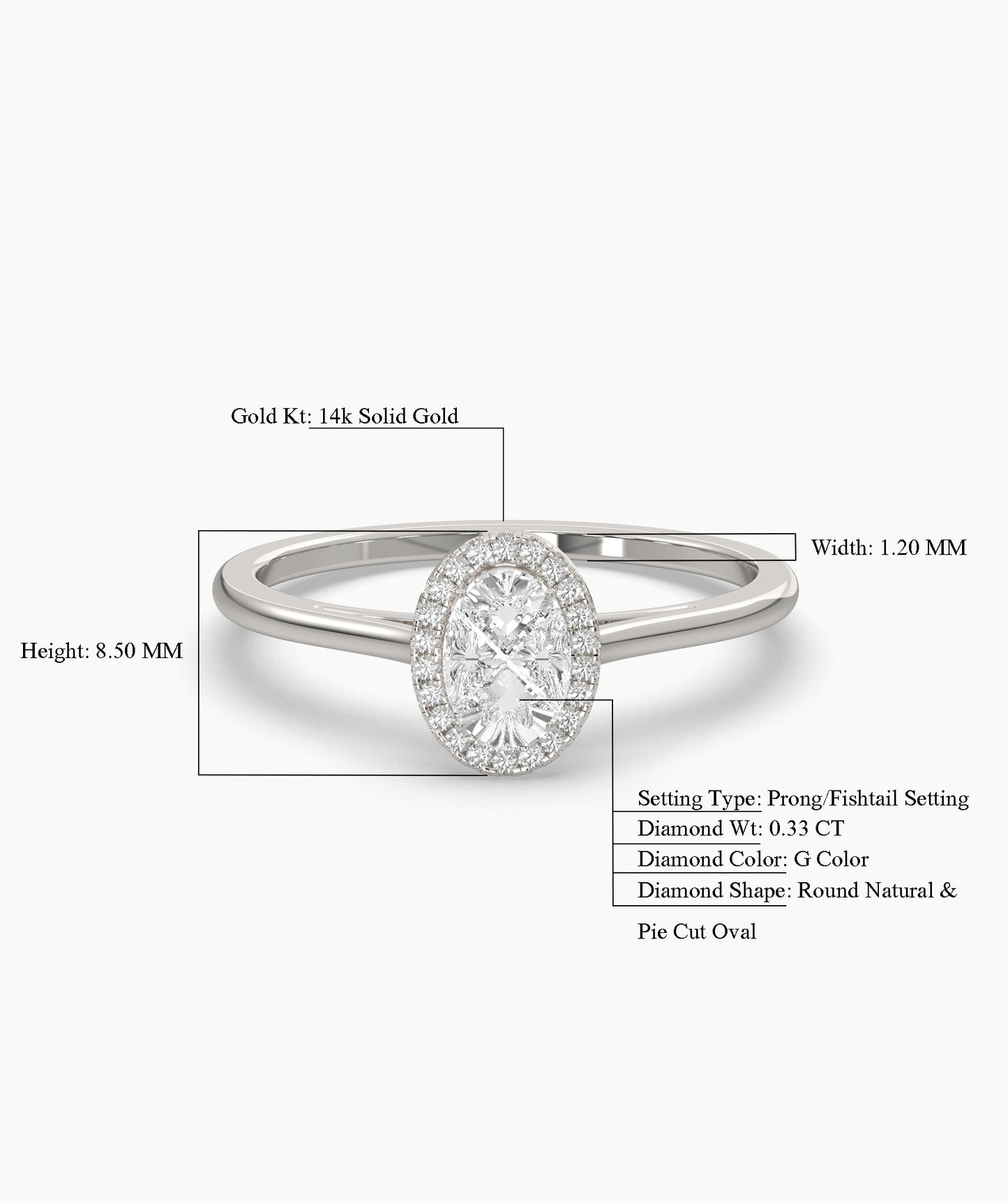 Classic Spark 14K Gold Halo Ring