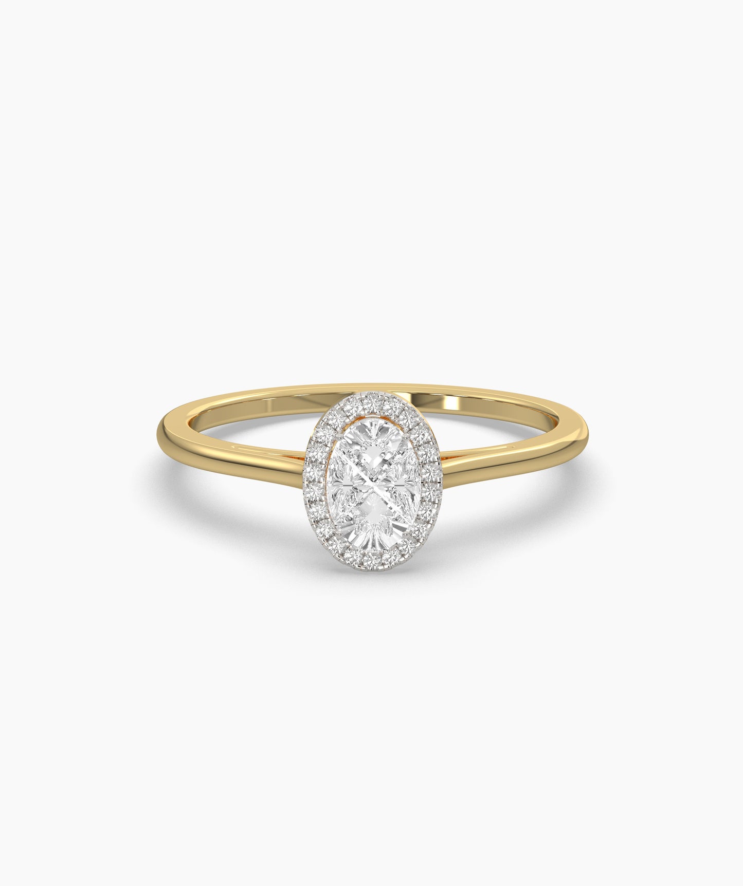 Classic Spark 14K Gold Halo Ring