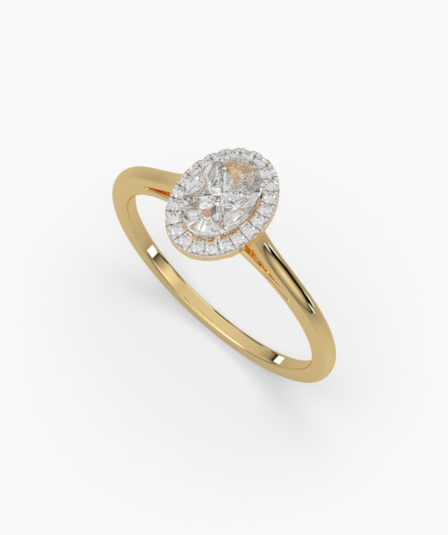 Classic Spark 14K Gold Halo Ring