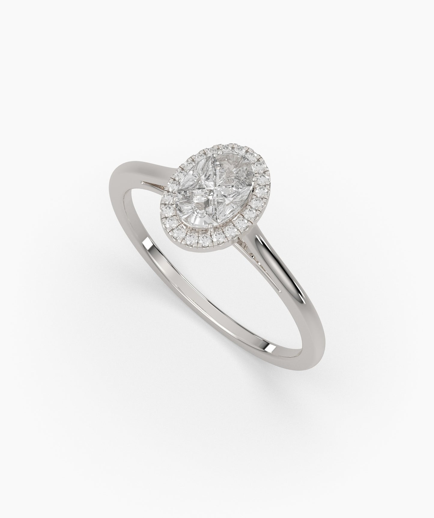 Classic Spark 14K Gold Halo Ring