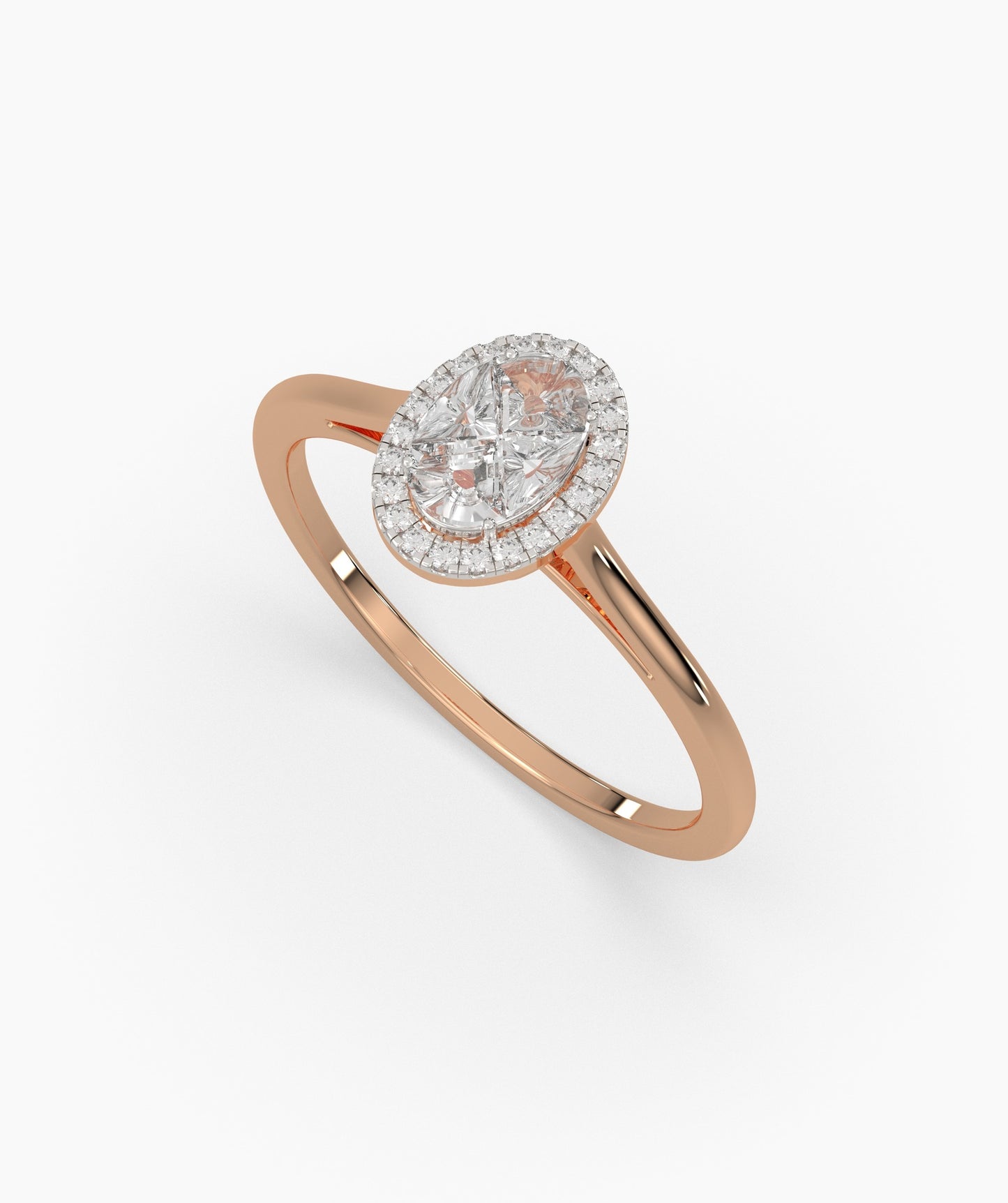 Classic Spark 14K Gold Halo Ring