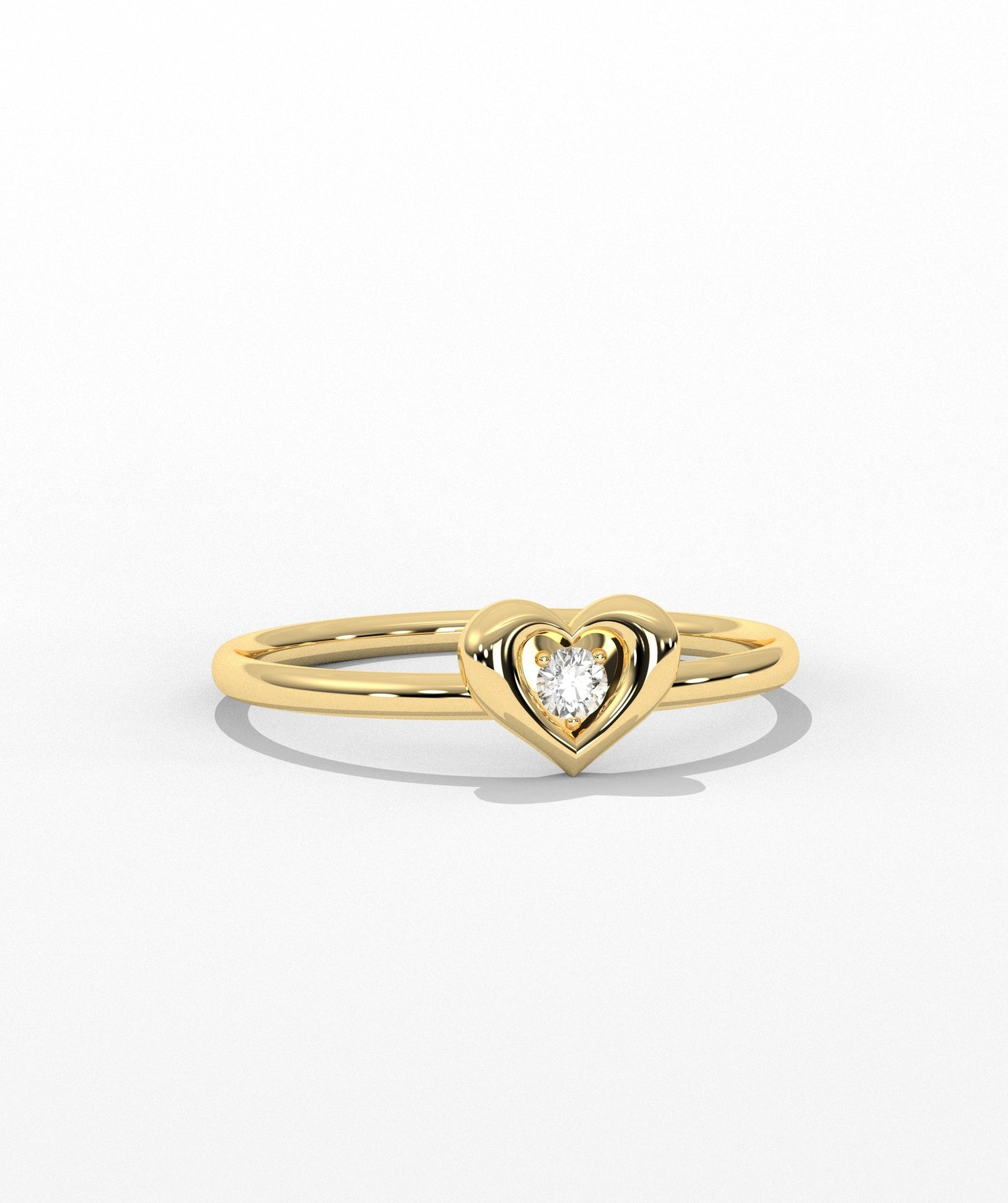 Tiny Heart Diamond Ring