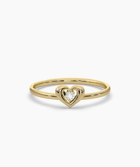 Tiny Heart Diamond Ring