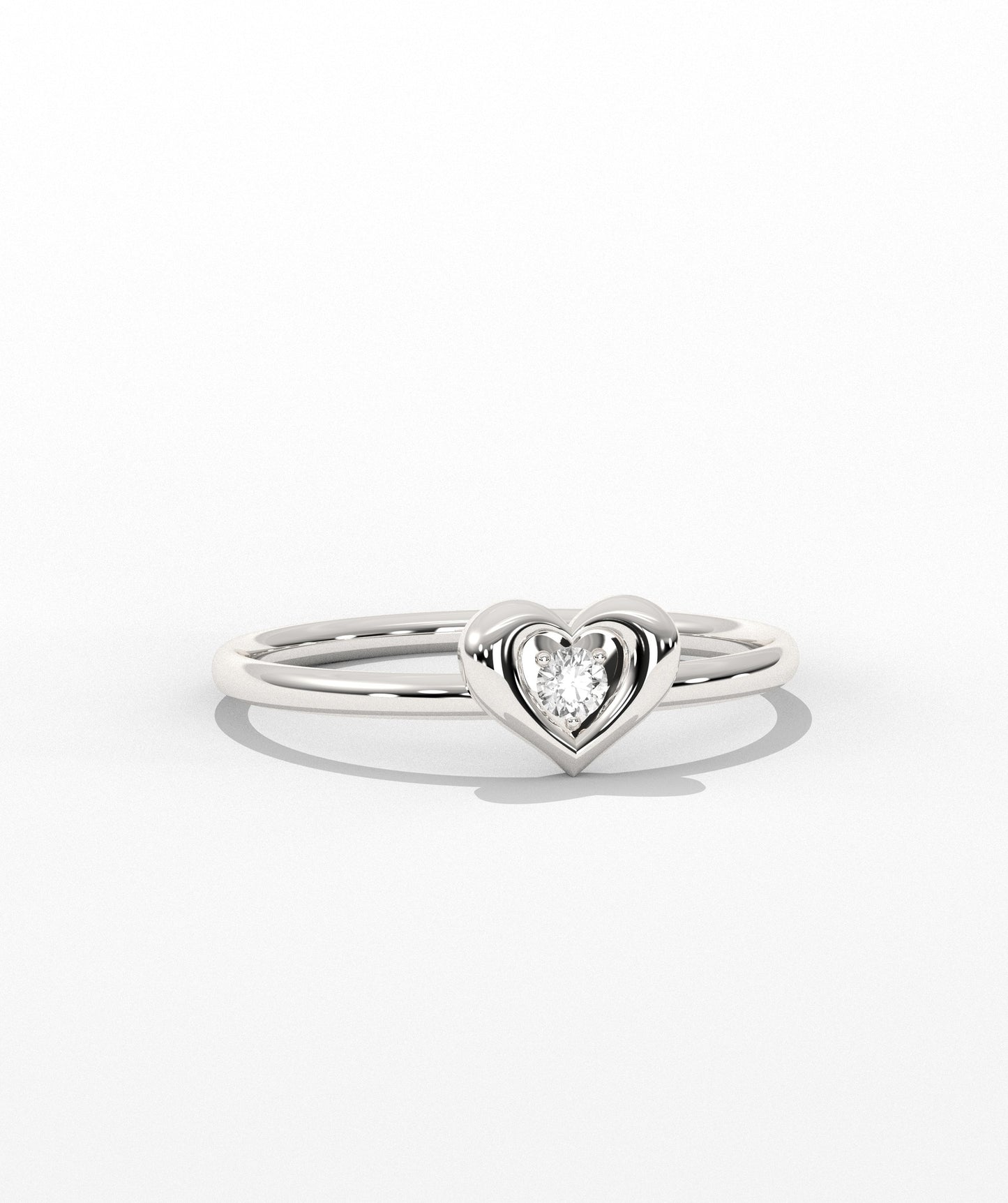 Tiny Heart Diamond Ring