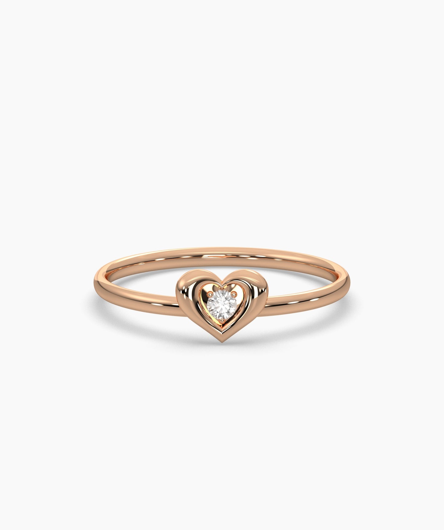 Tiny Heart Diamond Ring