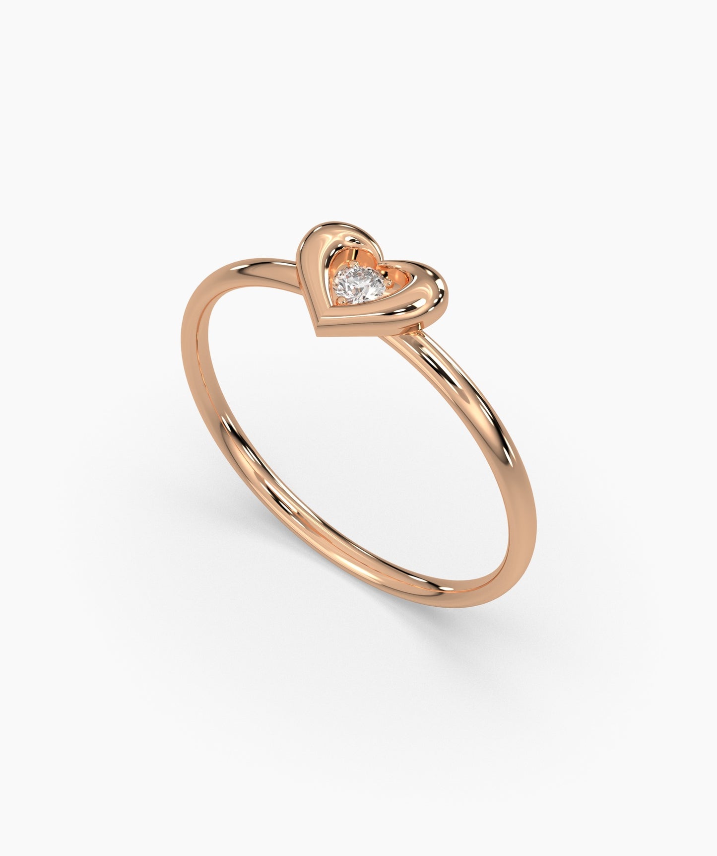 Tiny Heart Diamond Ring