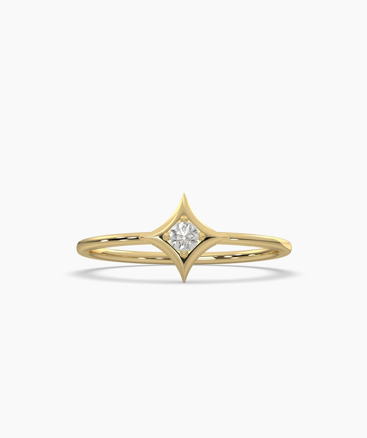 14K Solid Gold Geometric Ring