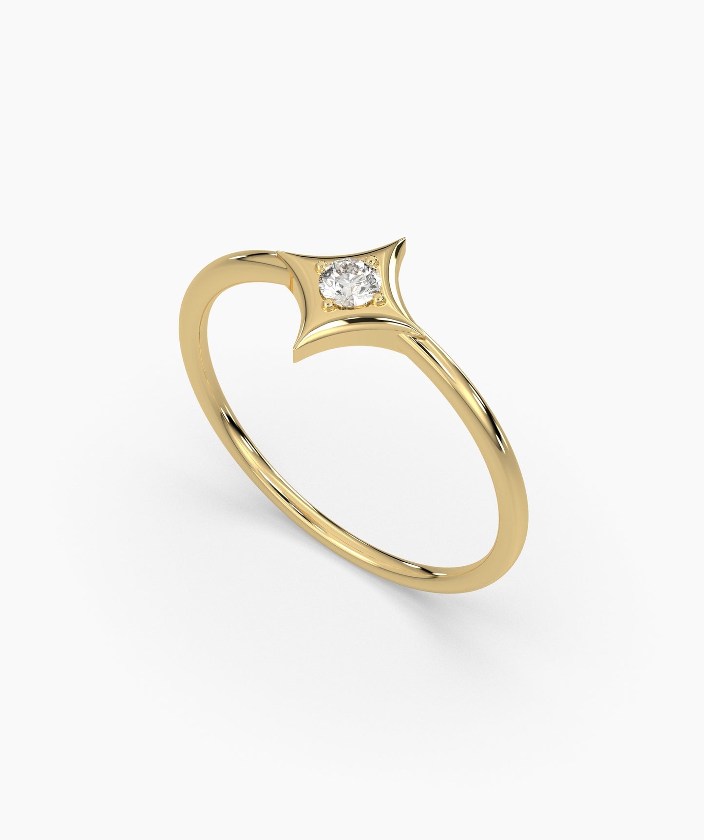 14K Solid Gold Geometric Ring