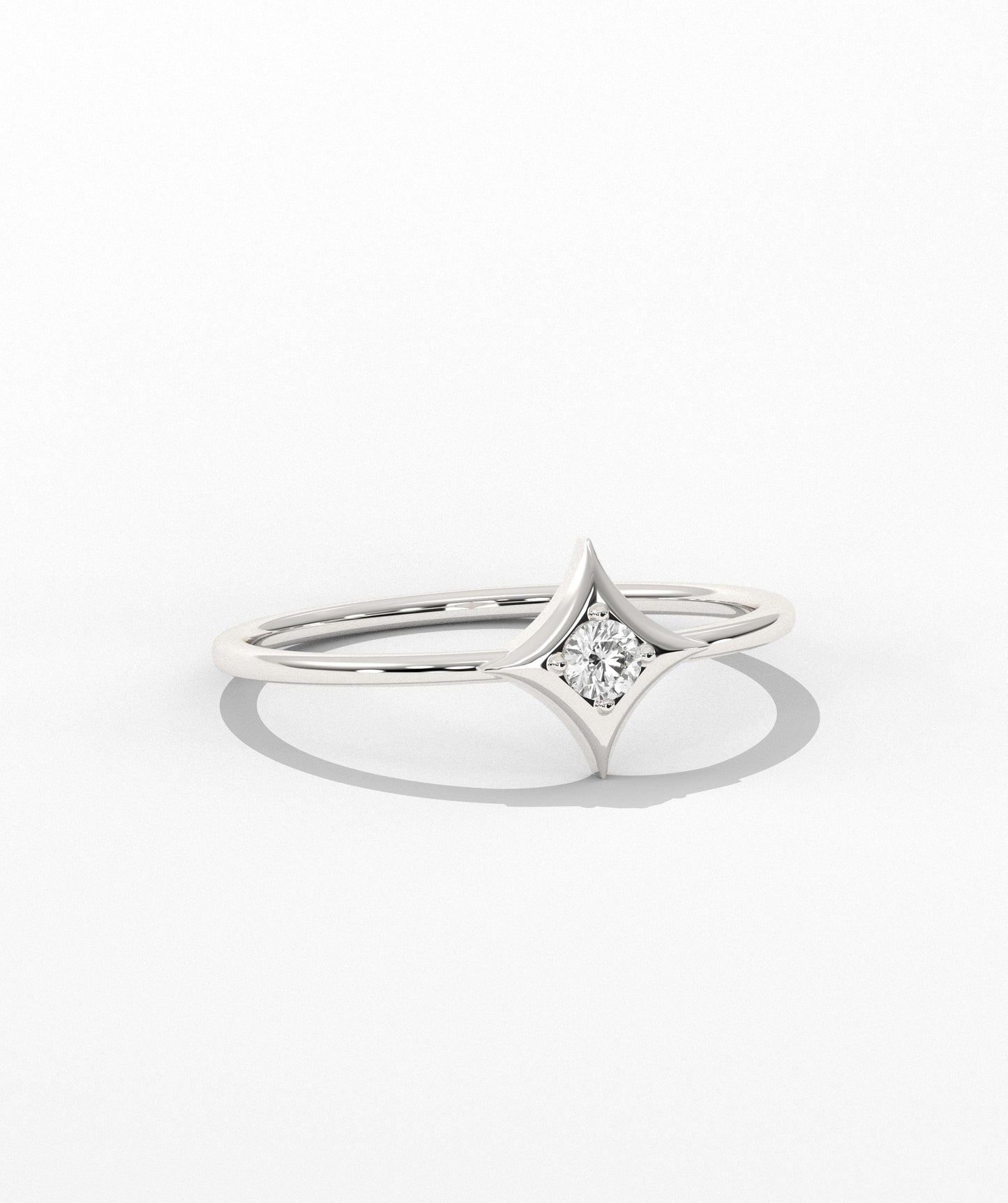 14K Solid Gold Geometric Ring