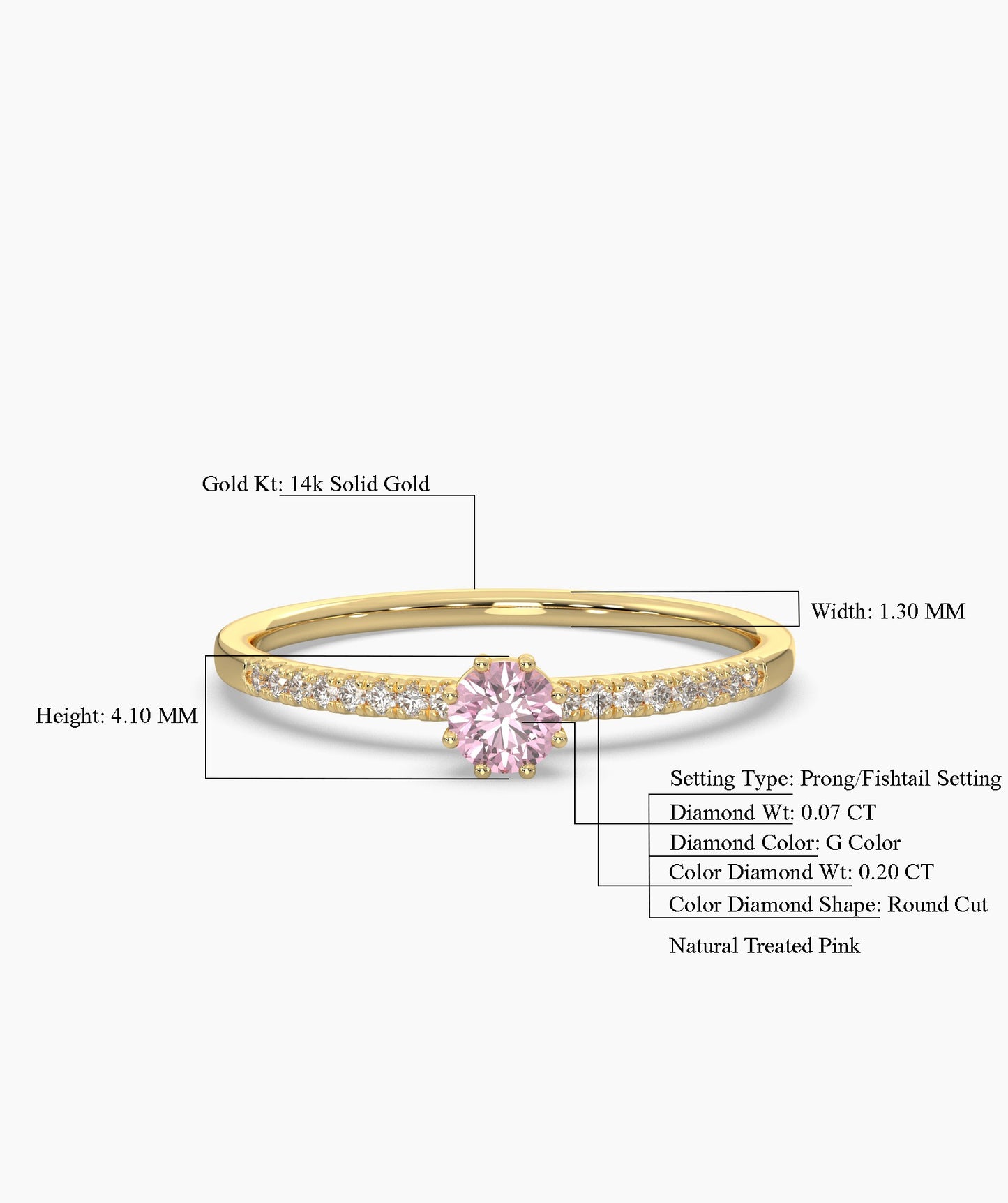 14K Solid Gold Statement Ring