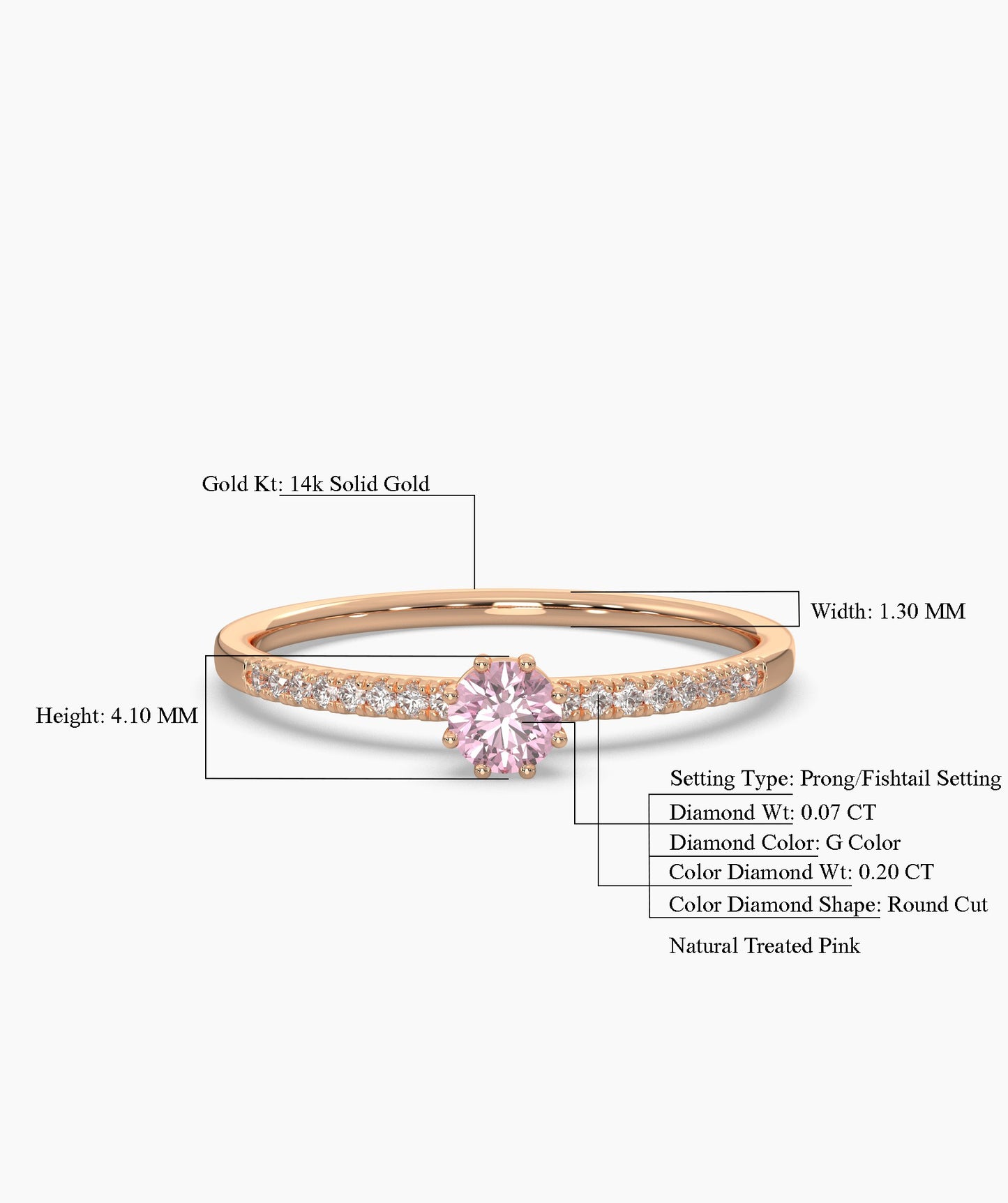 14K Solid Gold Statement Ring