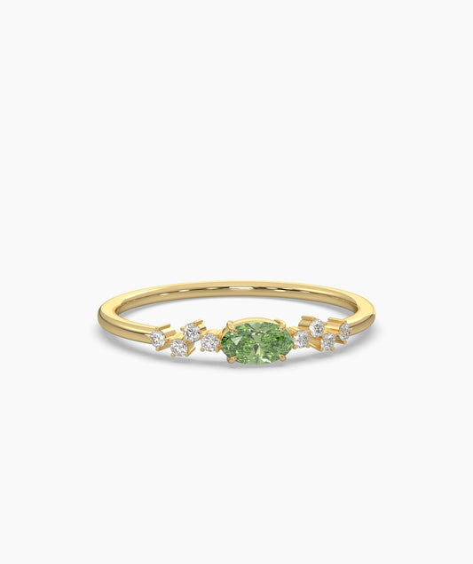 Green Elegant Gemstone Band