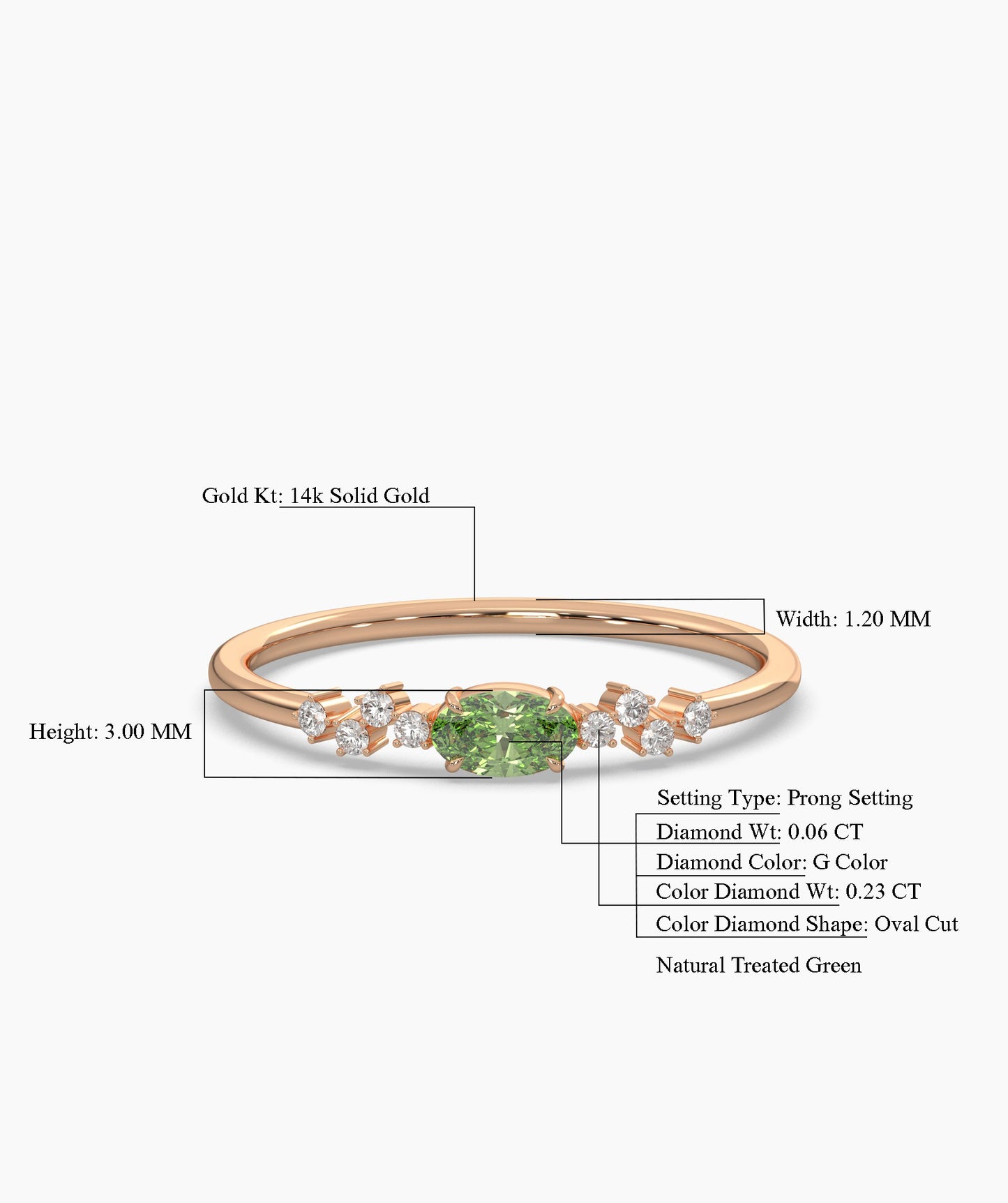 Green Elegant Gemstone Band