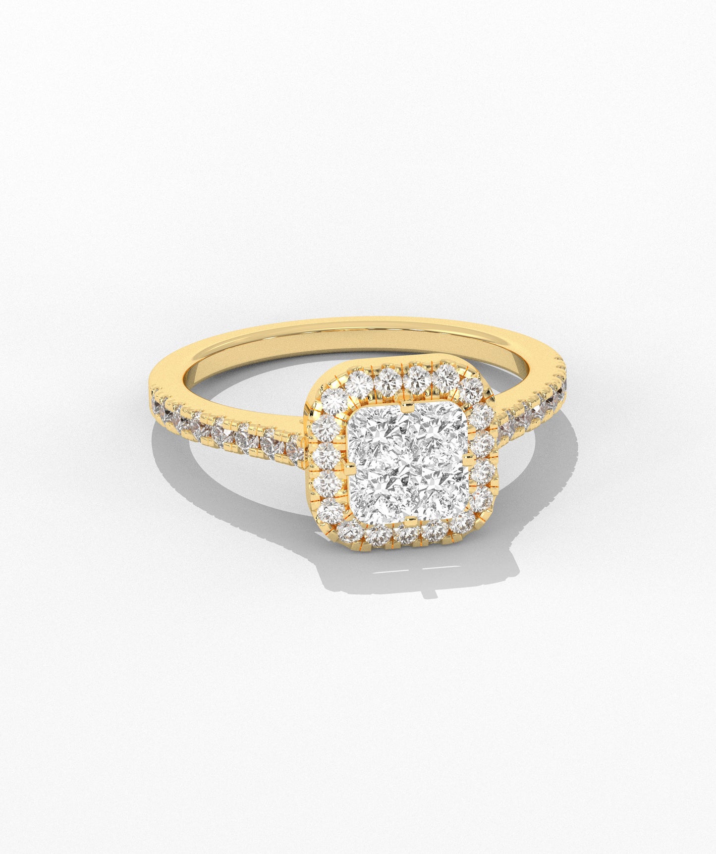 Princess Halo Diamond Engagement Ring