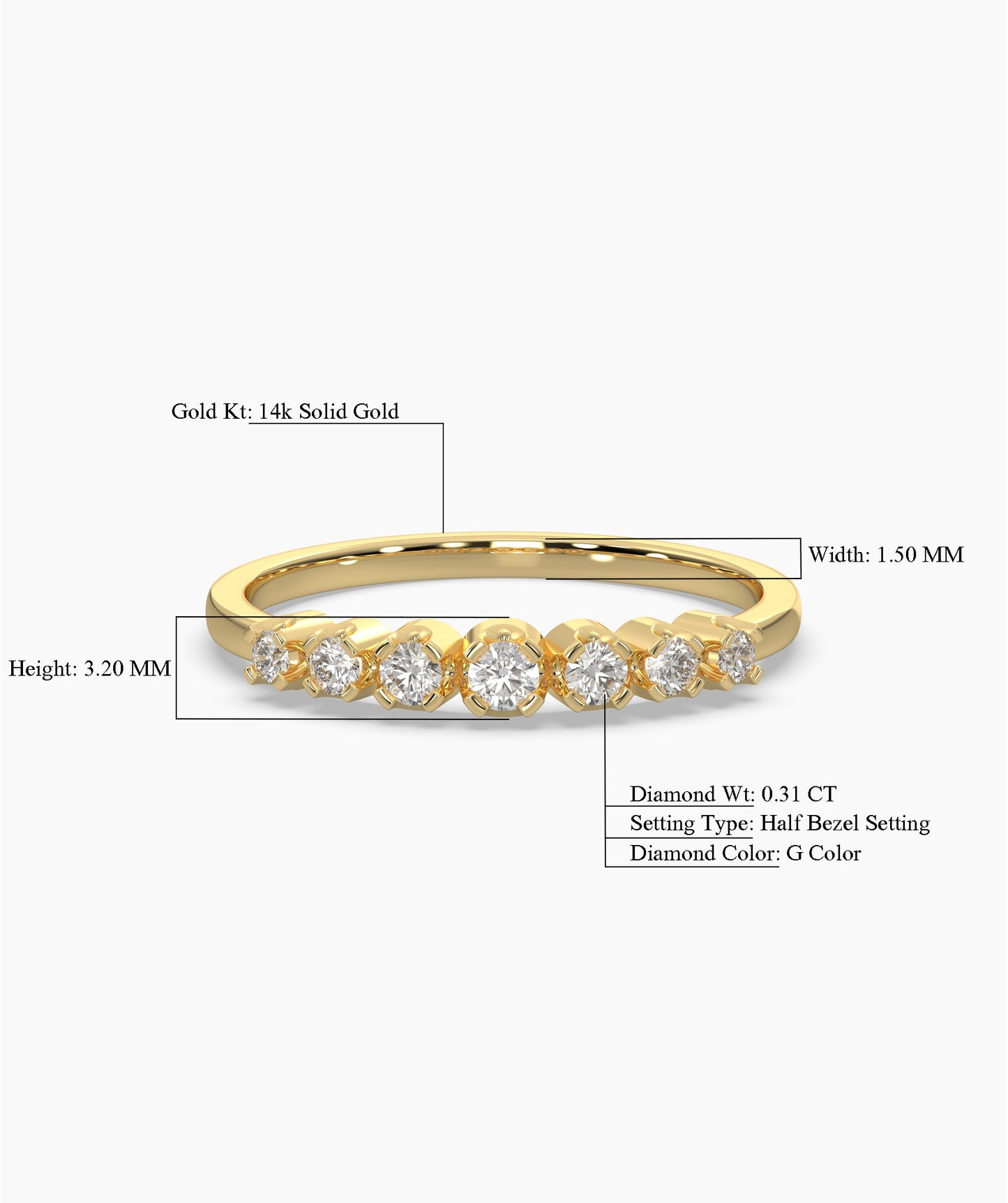 Tapered Round Diamond Band