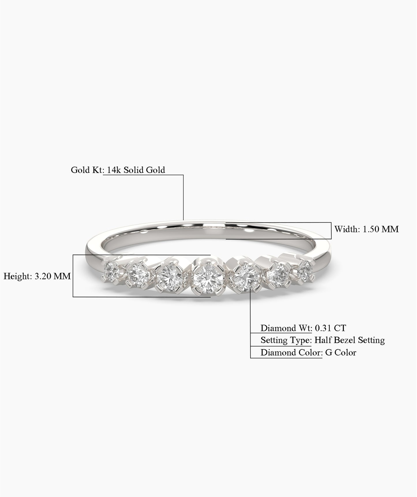 Tapered Round Diamond Band