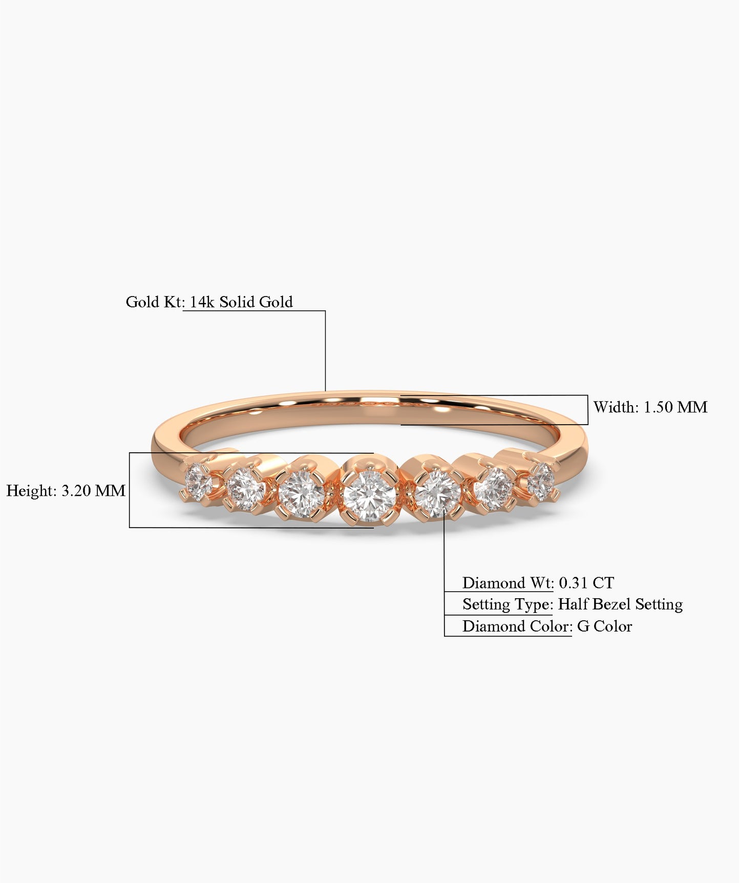 Tapered Round Diamond Band