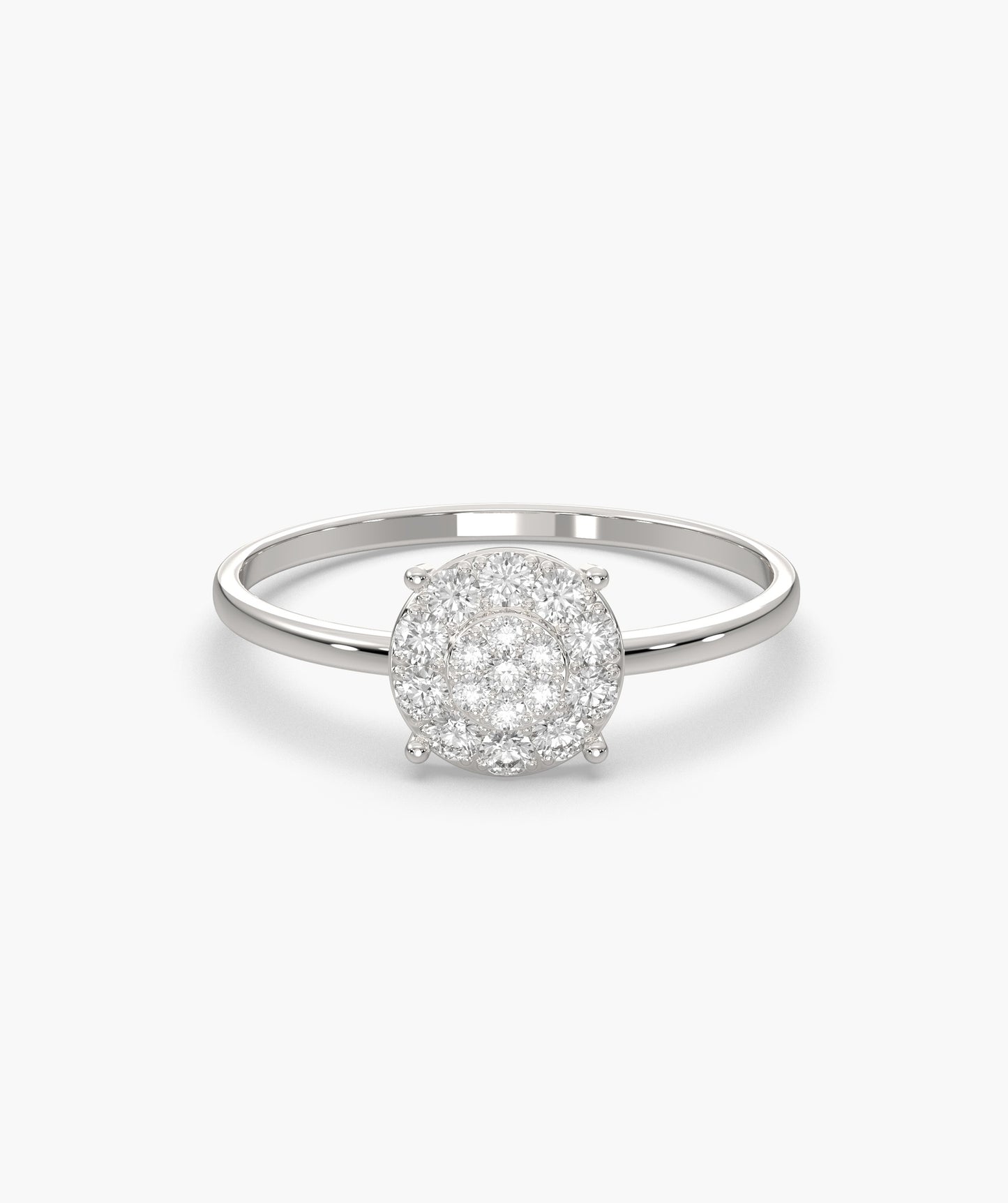 14K Gold Halo Diamond Cluster Ring
