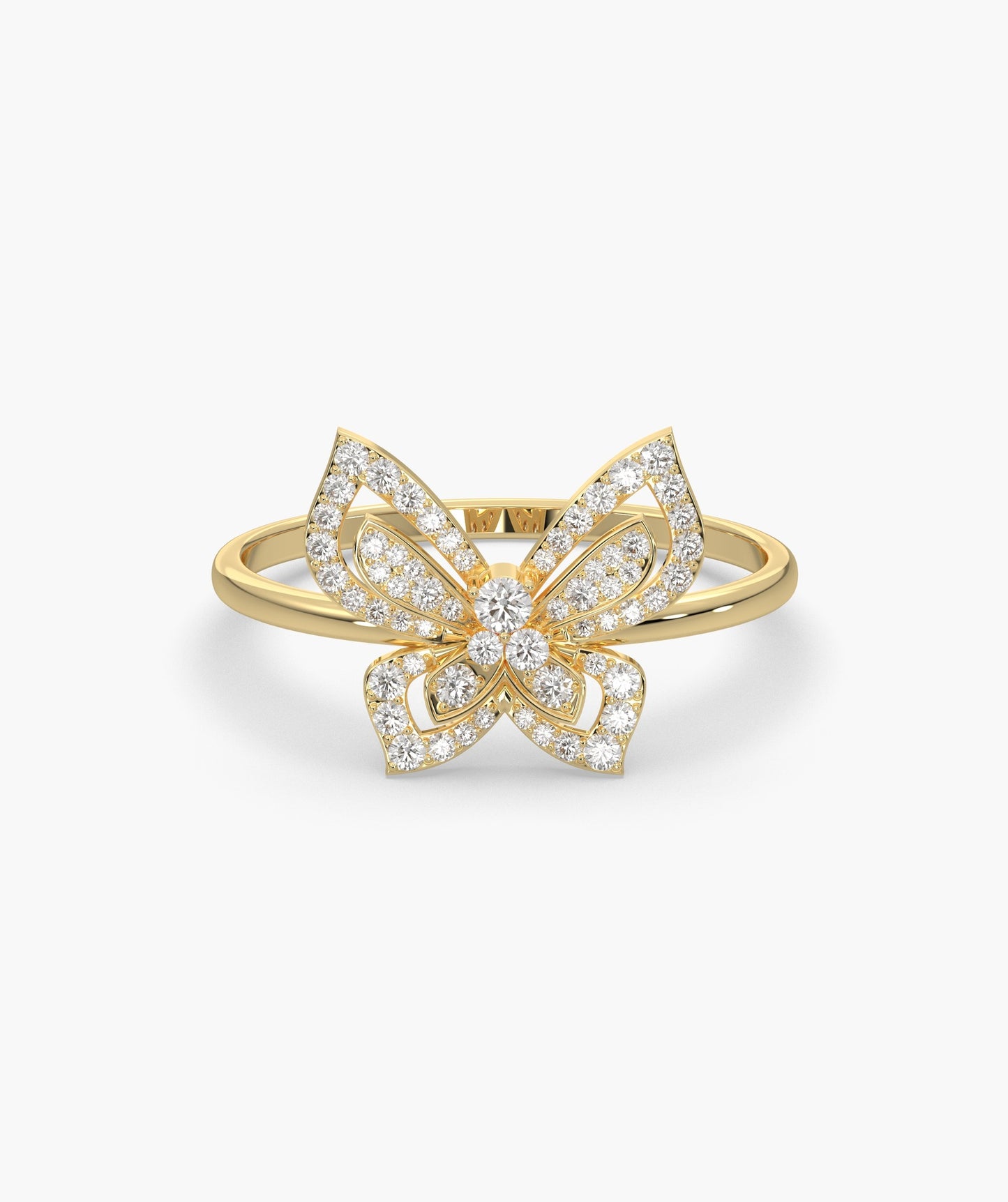 14K Gold Butterfly Sparkle Ring