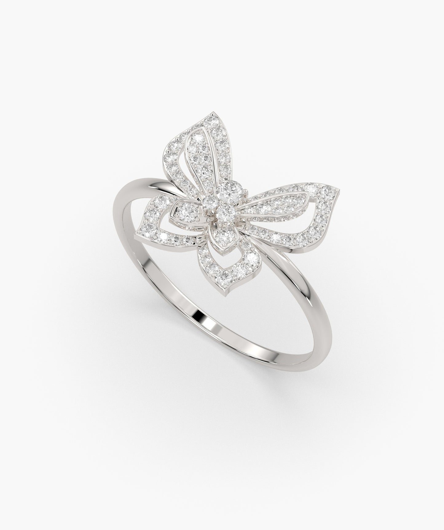 14K Gold Butterfly Sparkle Ring