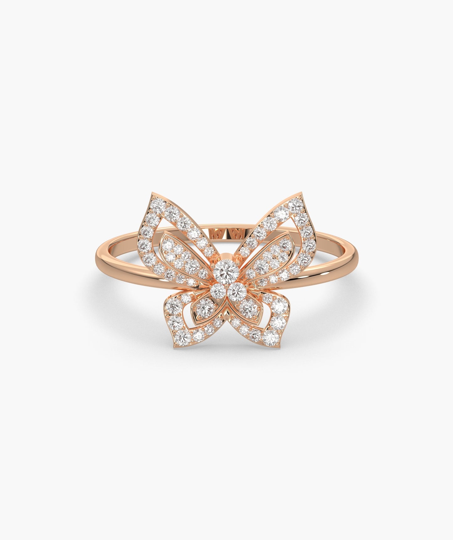 14K Gold Butterfly Sparkle Ring
