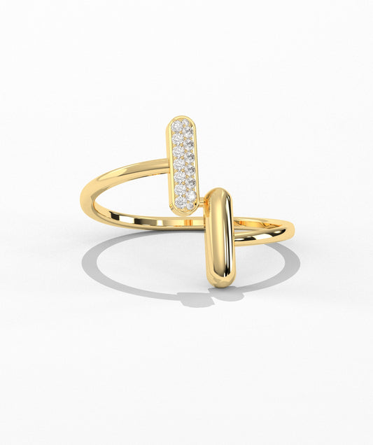 Vertical Bar Diamond Ring