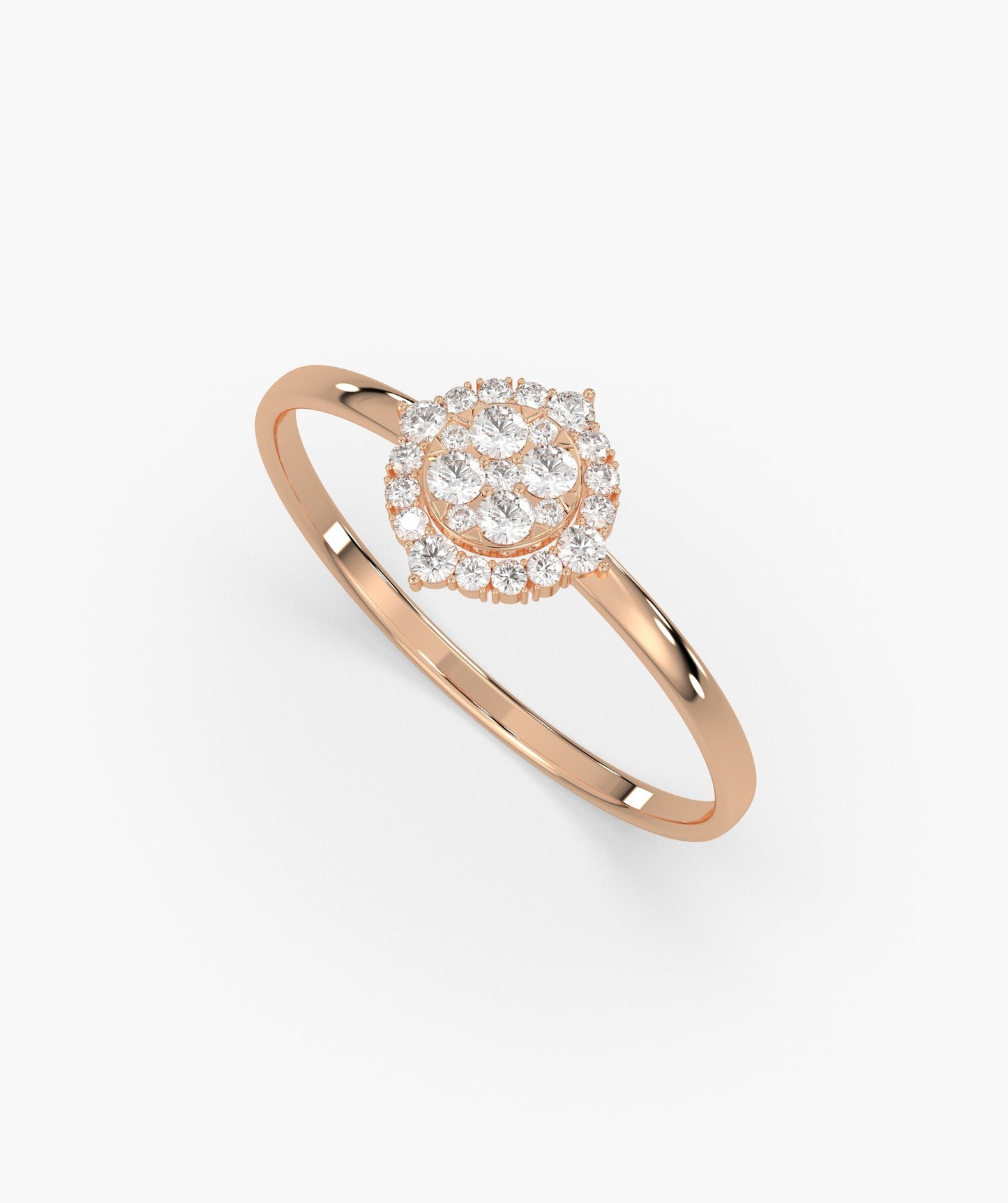 Round Halo Cluster Diamond Ring