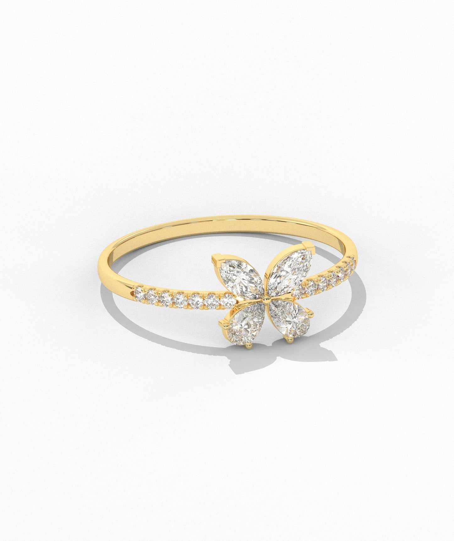 Butterfly Diamond Accent Ring